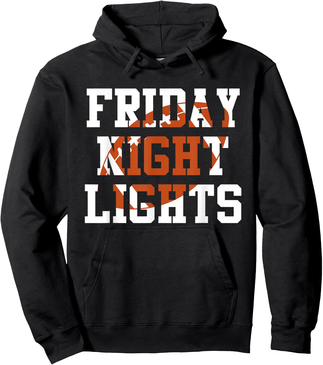 Vintage Retro Friday Night Lights Football Player Fans Hoodie - Hoodie | Black