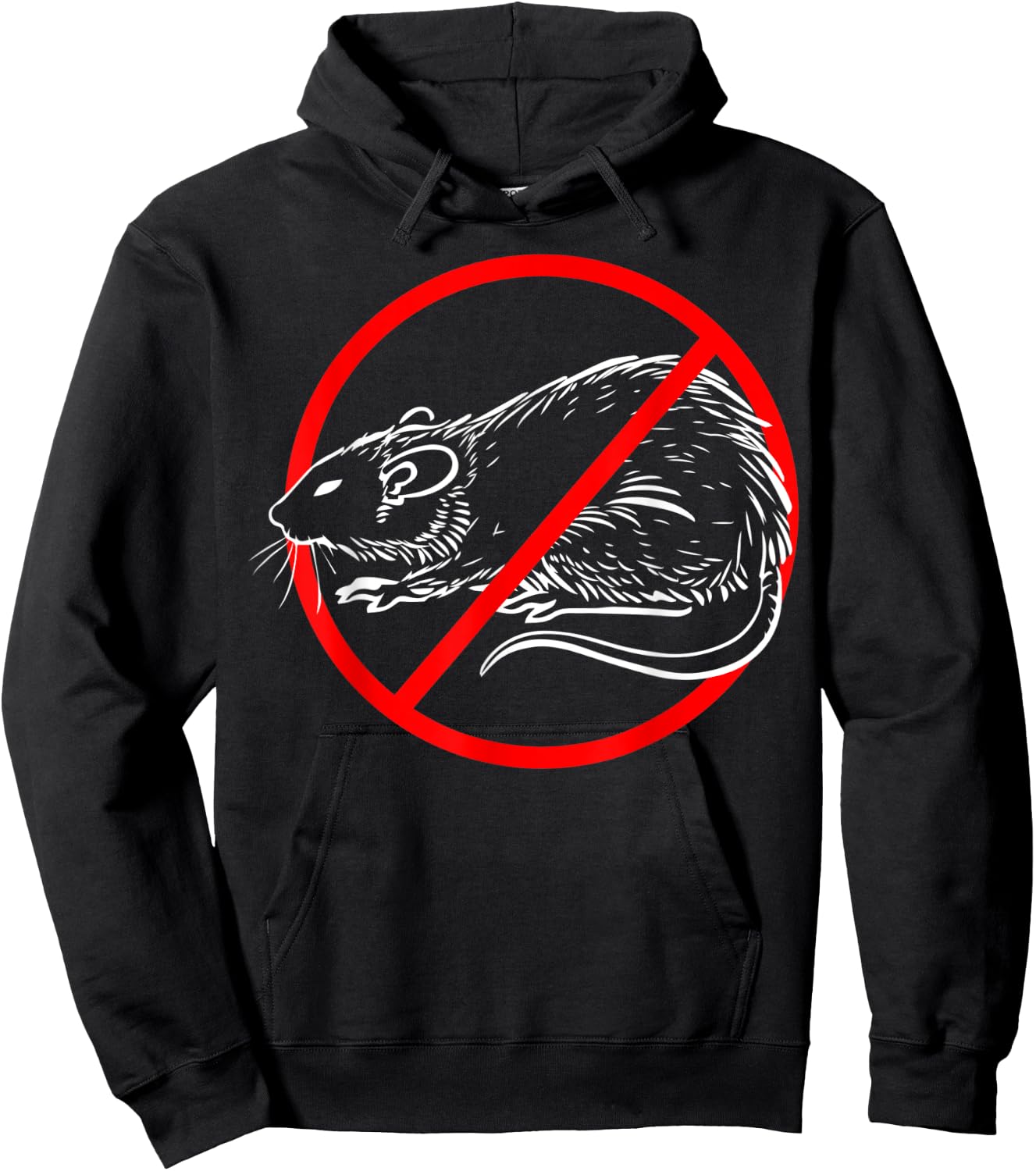 Exterminator Pest Control Eradicator Terminator No Rat Sign Hoodie - Hoodie | Black