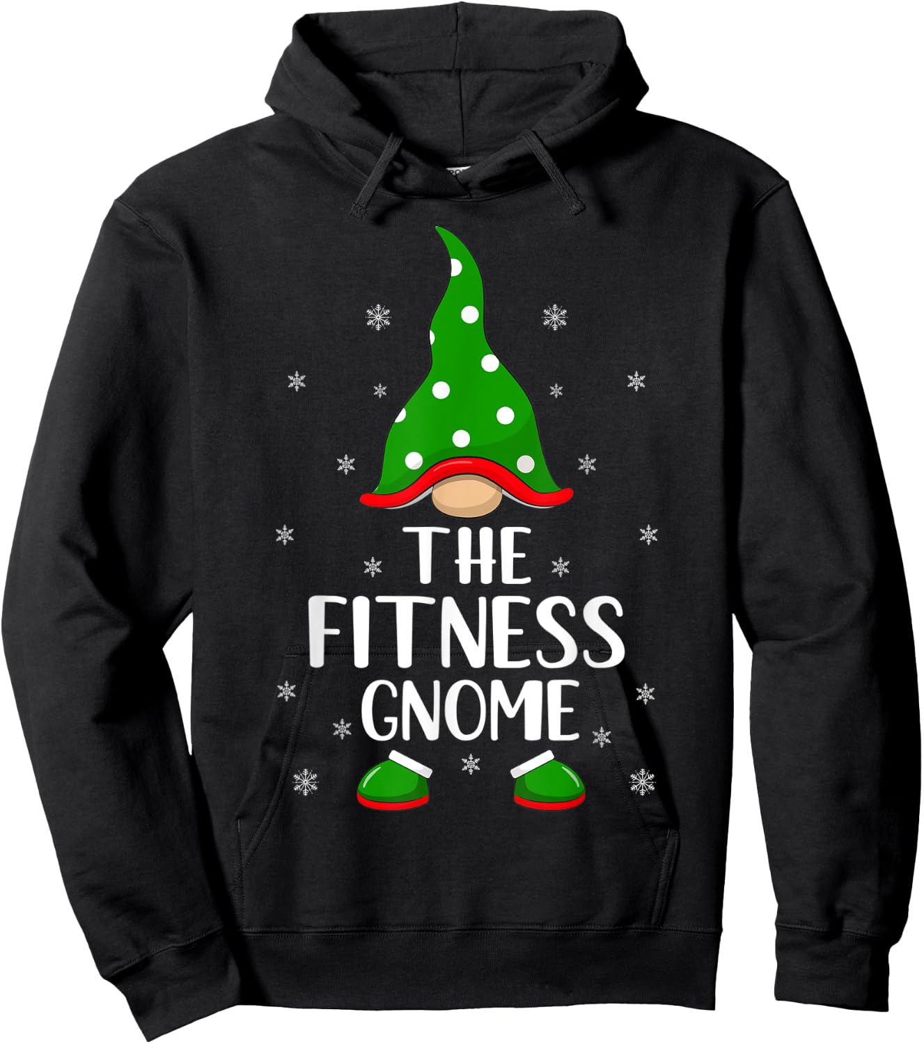 Matching Family Group The Fitness Gnome Christmas Hoodie - Hoodie | Black