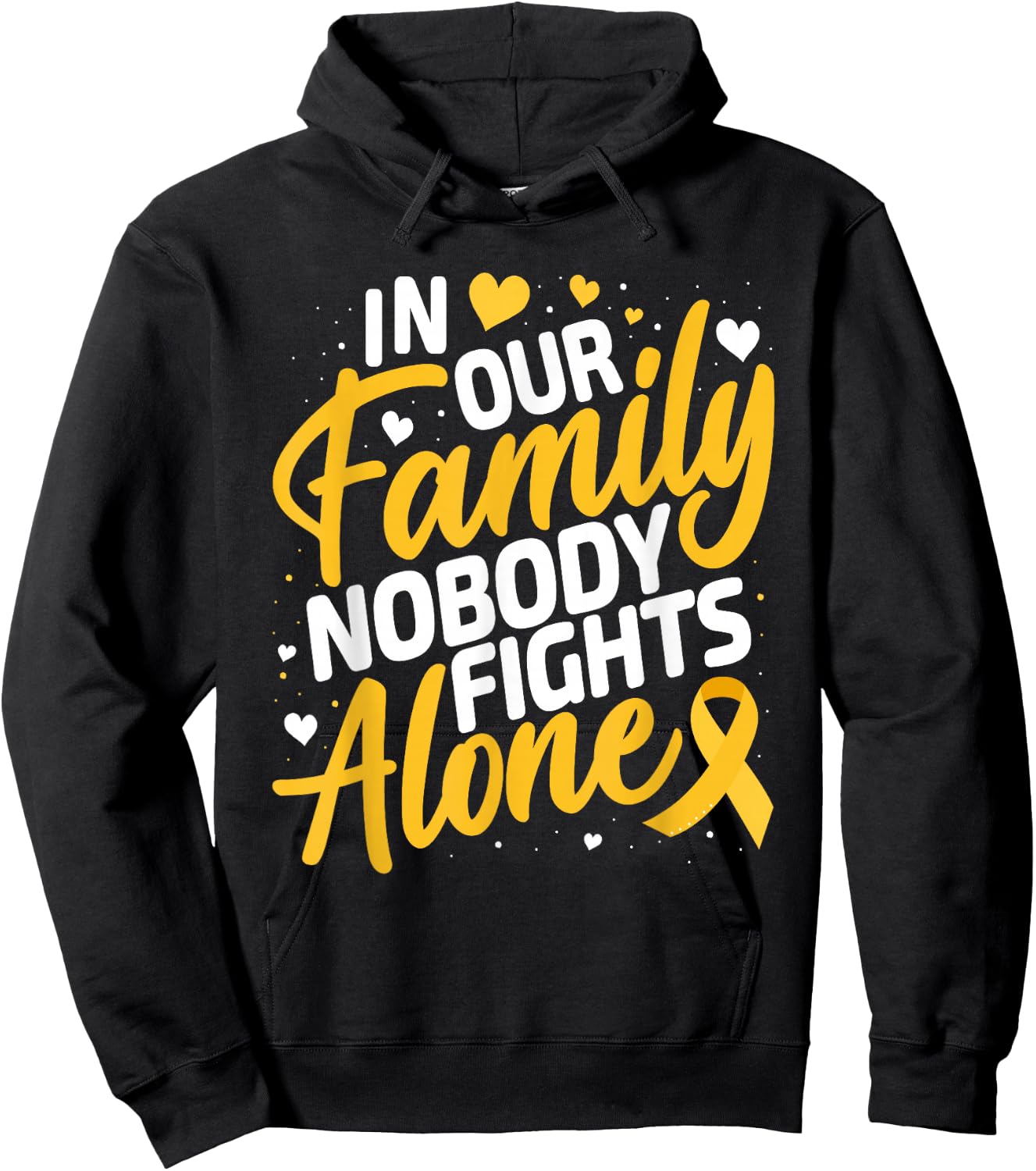 Childhood Cancer Support Family Childhood Cancer Awareness Hoodie - Hoodie | Black