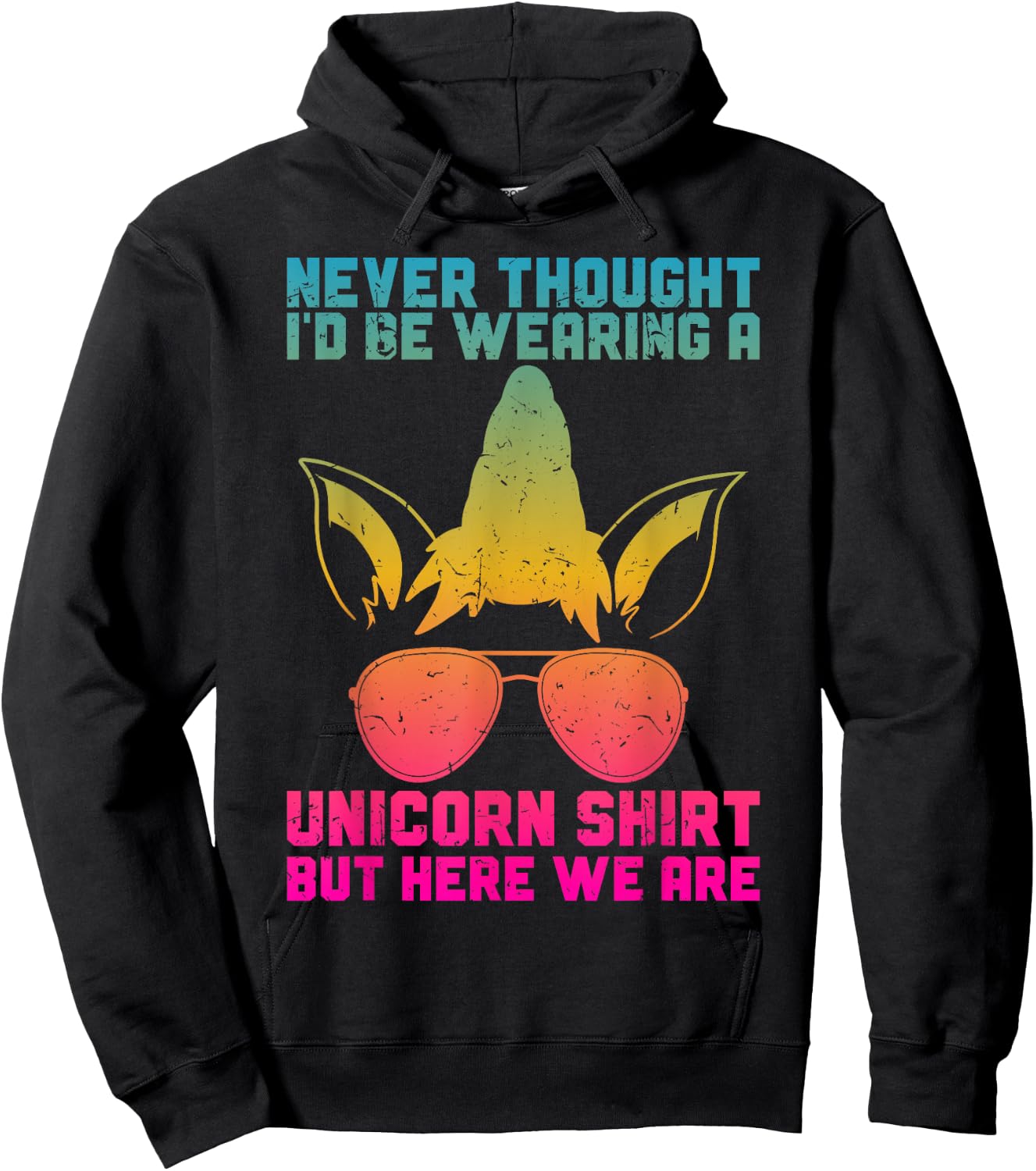 Fathers Day I Wear A Unicorn Shirt Dadacorn Funny Hoodie - Hoodie | Black