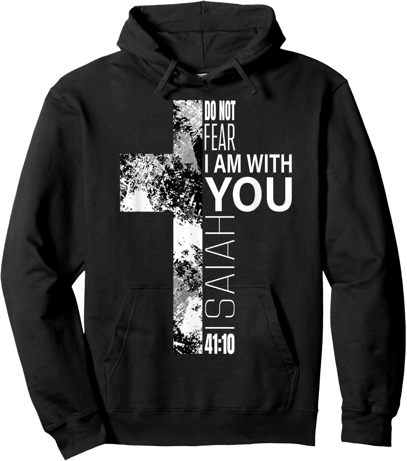 Cool Do Not Fear Christian Bible Verse Easter Cross Men Boys Hoodie - Hoodie | Black