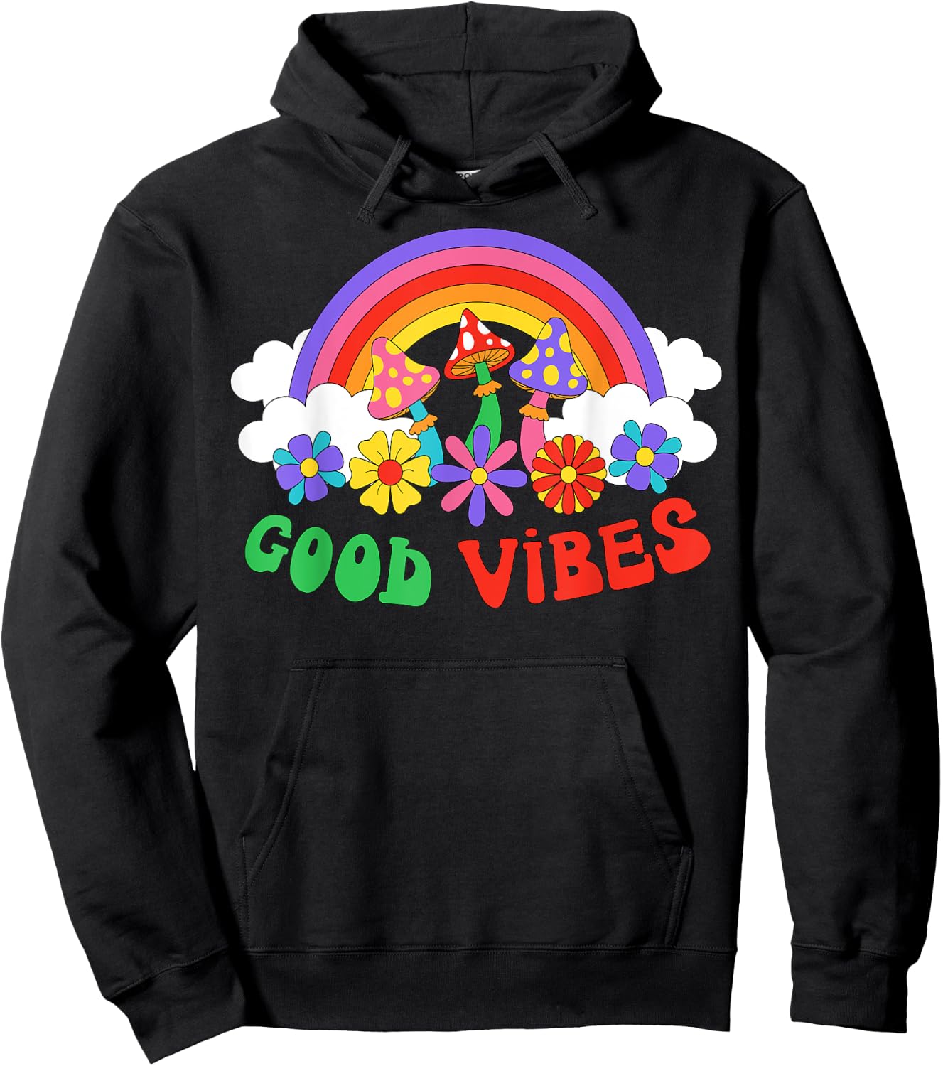 PEACE SIGN LOVE 60s 70s Tie Dye Hippie Halloween Costume Hoodie - Hoodie | Black