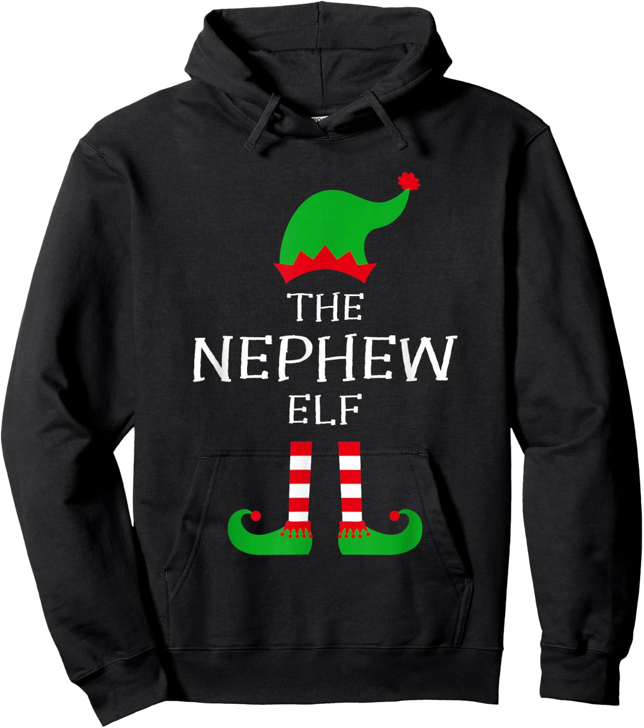 The Nephew Elf Matching Family Group Idea Funny Christmas Hoodie - Hoodie | Black