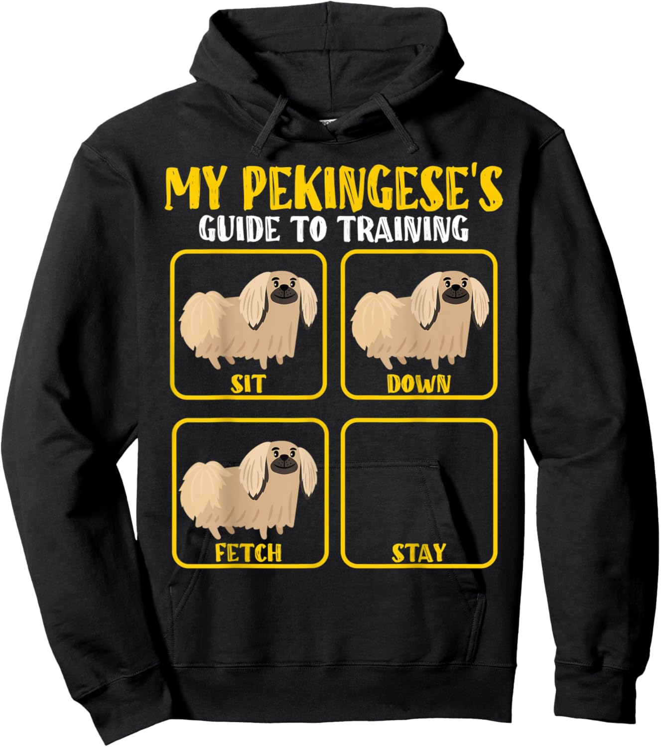 Funny Pekingese Dog training guide for pekingese moms dads Hoodie - Hoodie | Black