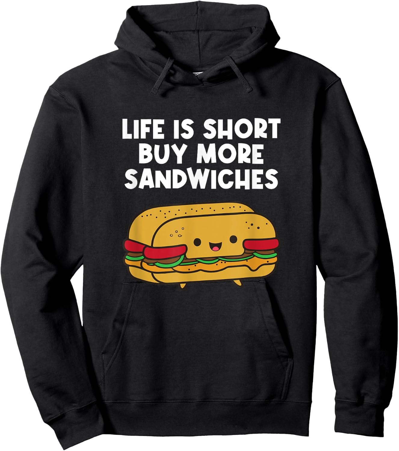 Buy More Sandwiches Funny Sandwich Lover Hoodie - Hoodie | Black