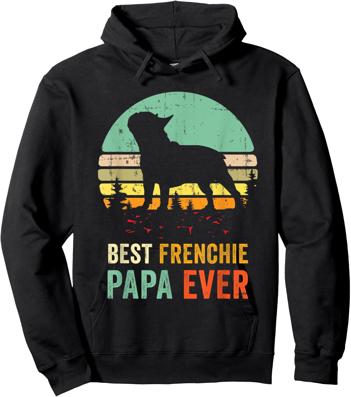 Frenchie Papa French Bulldog Dad Dog Lover Pet Owner Grandpa Women Hoodie - Hoodie | Black