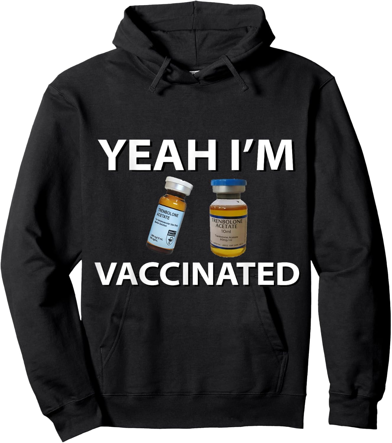 Bodybuilding Vaccinated Trenbolone Funny Tren Lover Gym Jim Hoodie - Hoodie | Black