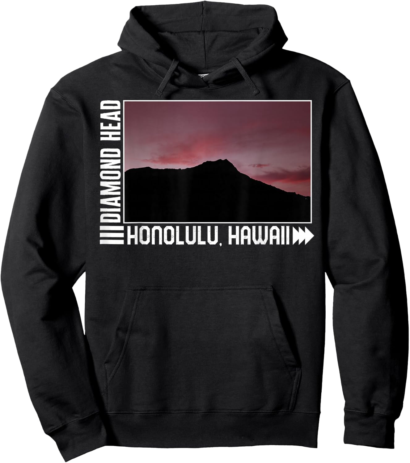Hawaii Diamond Honolulu Head Hawaii Sunset , Hawaii Beach Hoodie - Hoodie | Black