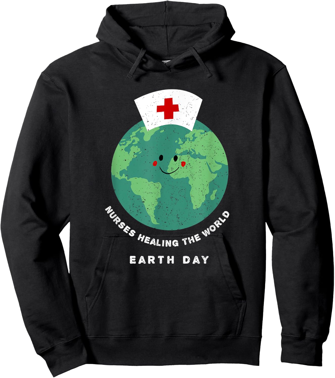 Nurse's Earth Day - Cute Planet Earth Nurse Hoodie - Hoodie | Black