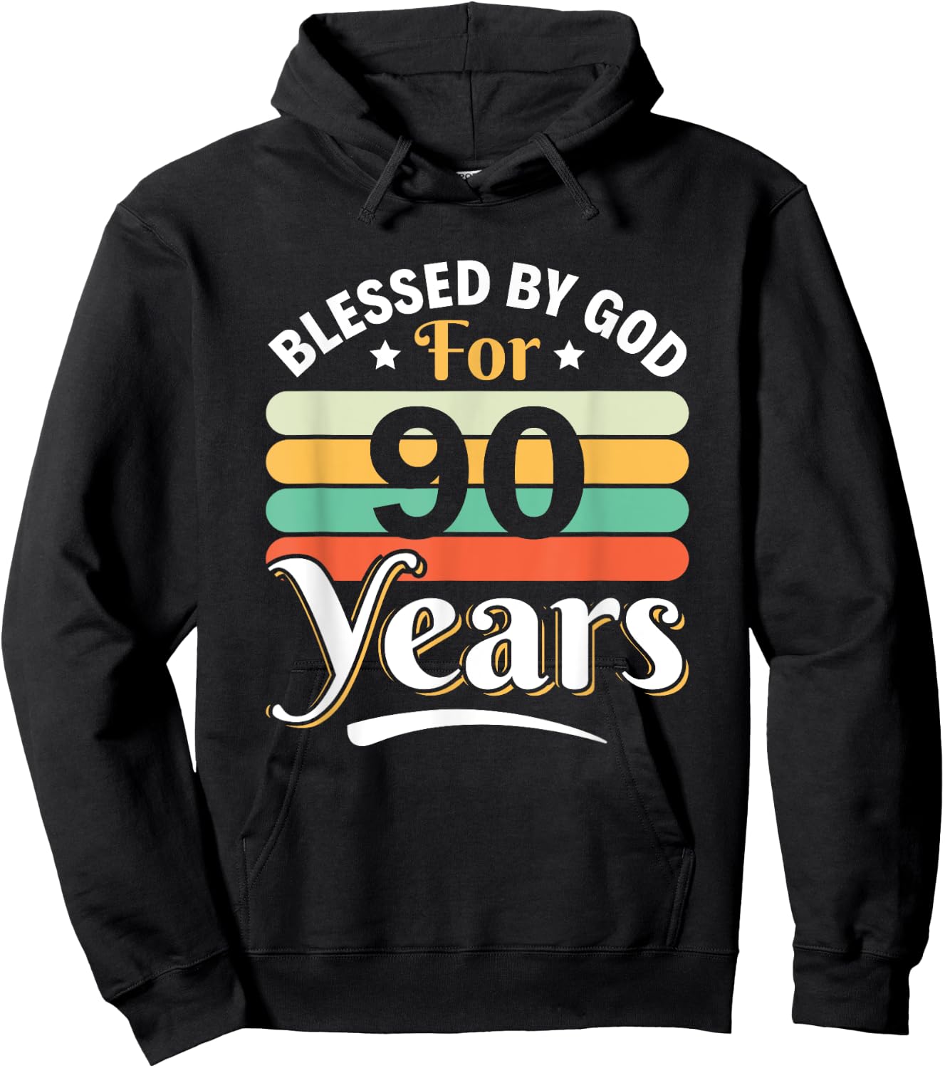 90th Birthday Man Woman Blessed by god for 90 years Hoodie - Hoodie | Black