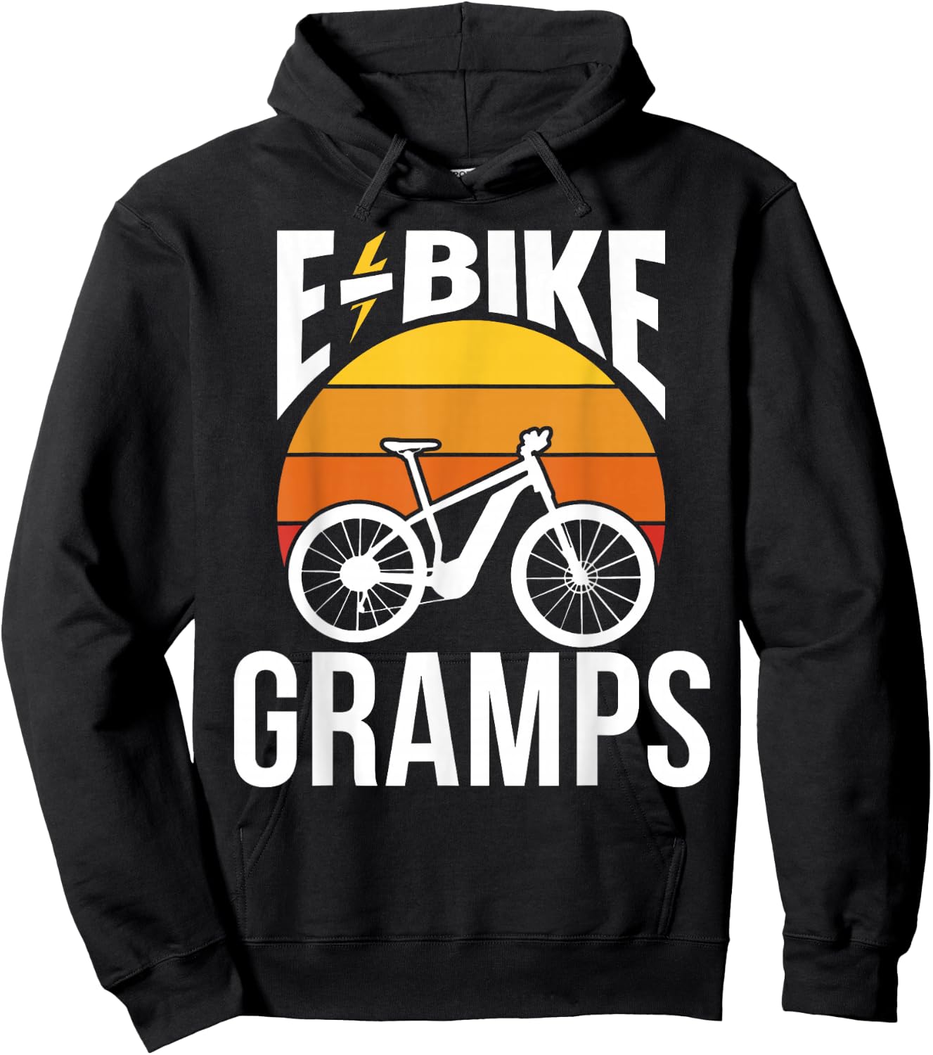 E-Bike Gramps Rider Electric Cycling Cyclist Grandpa Hoodie - Hoodie | Black