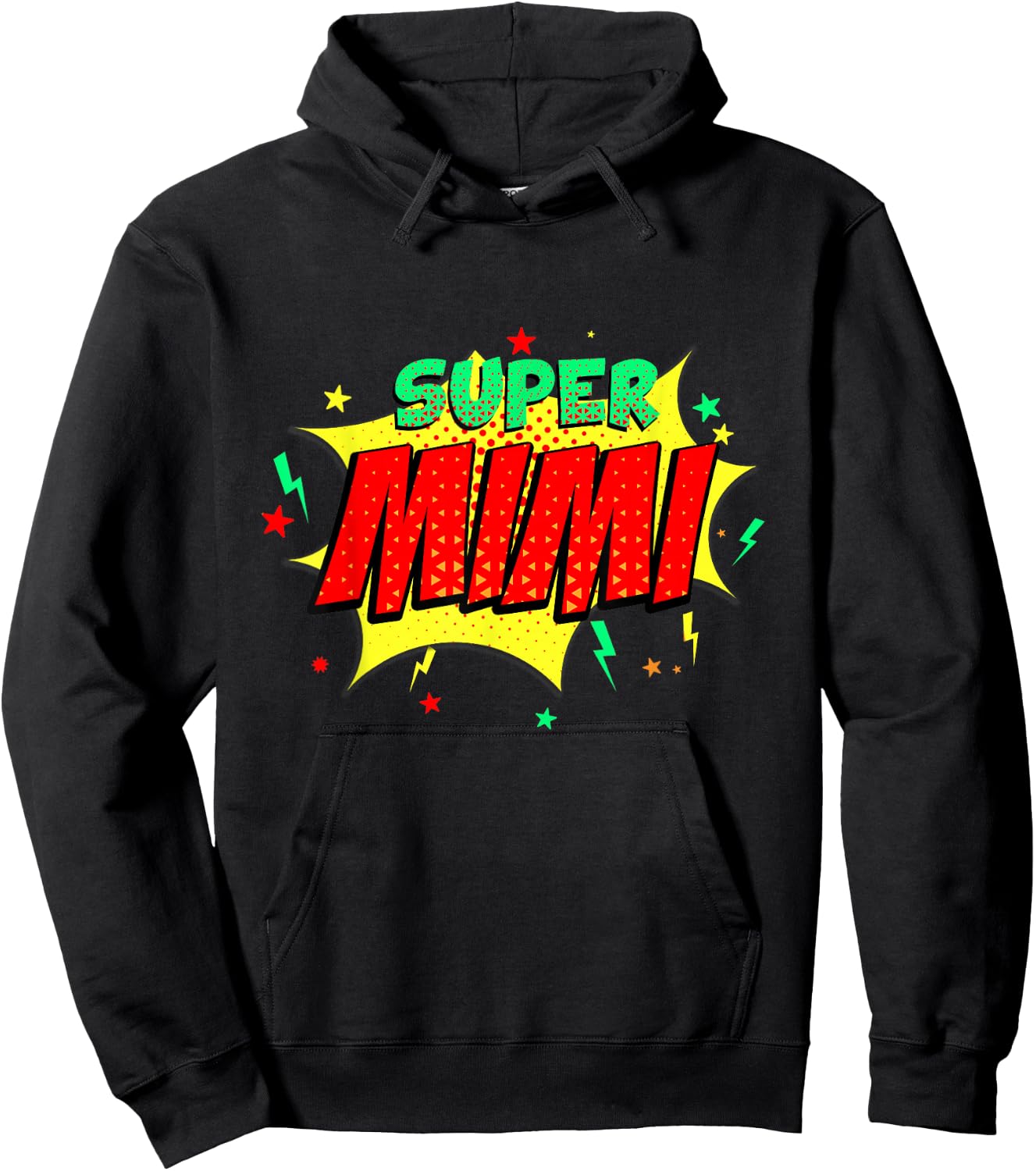 Super Mimi Comic Themed Style Superhero Fathers Day Hoodie - Hoodie | Black