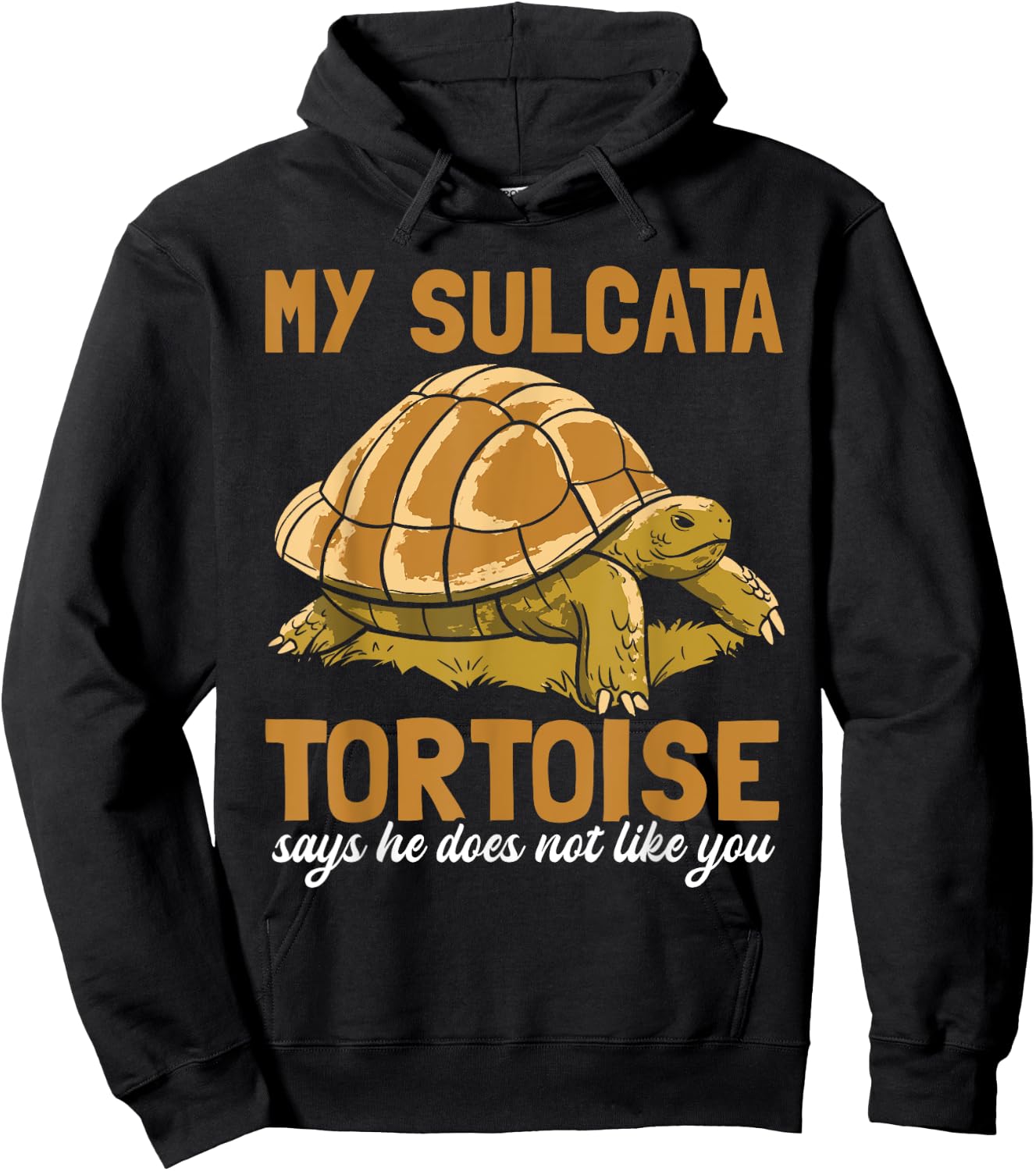 Sulcata Tortoise Funny Turtle African Wild animal Souvenir Hoodie - Hoodie | Black