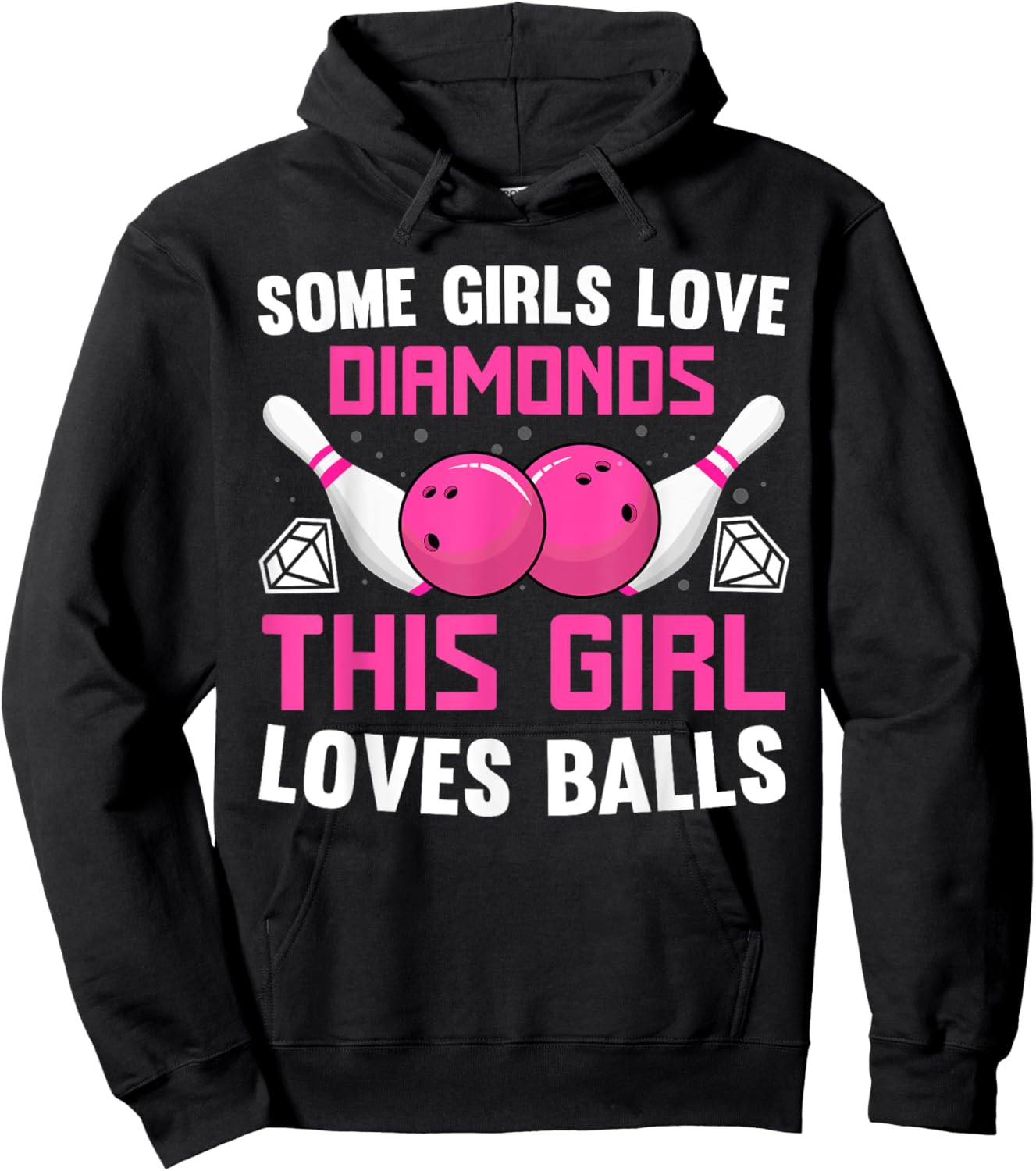 Funny Bowling Art Girls Track Bowling Spare Bowler Hoodie - Hoodie | Black