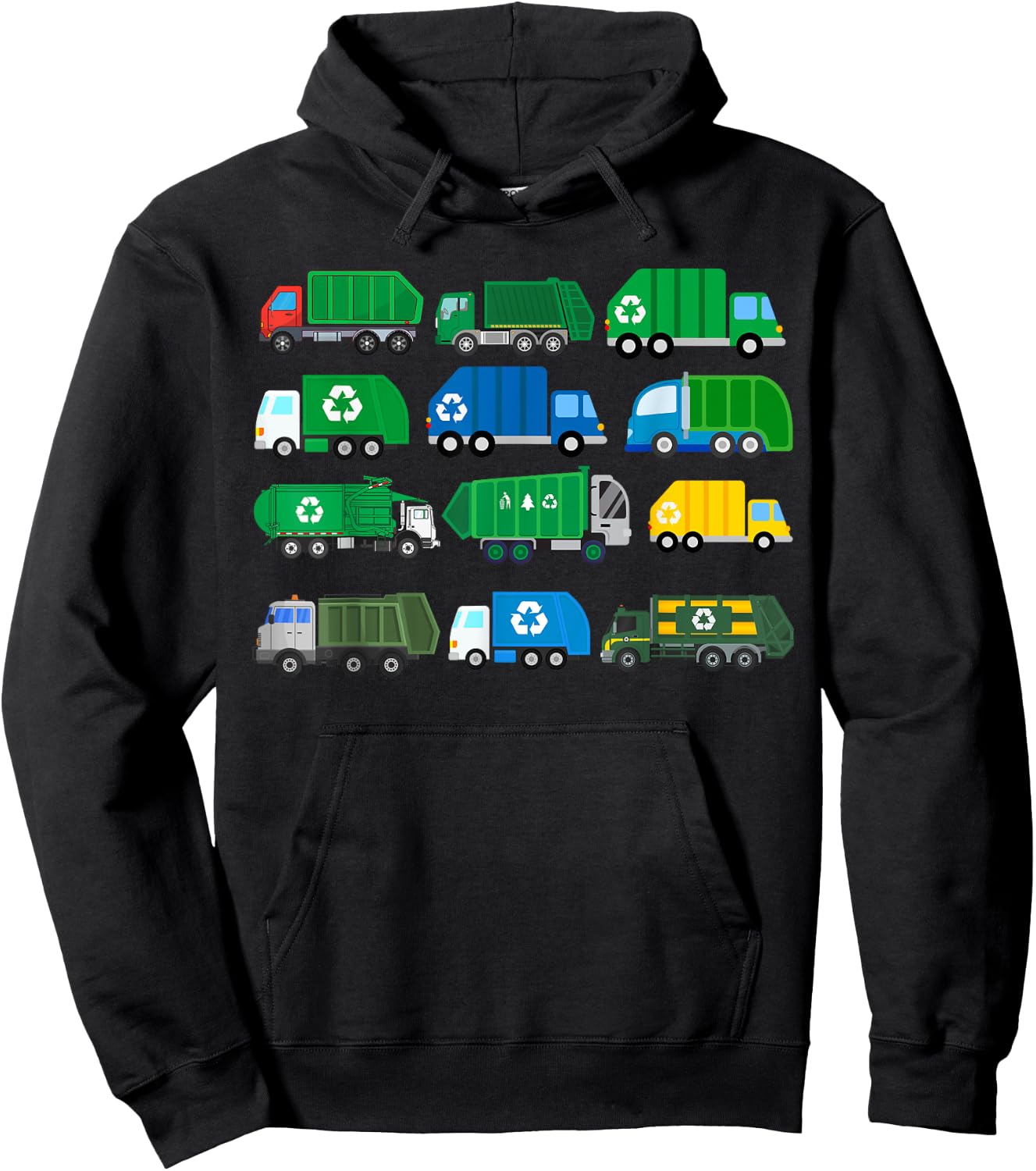 Garbage Truck Trash Trucks Collector Recycling Day Hoodie - Hoodie | Black