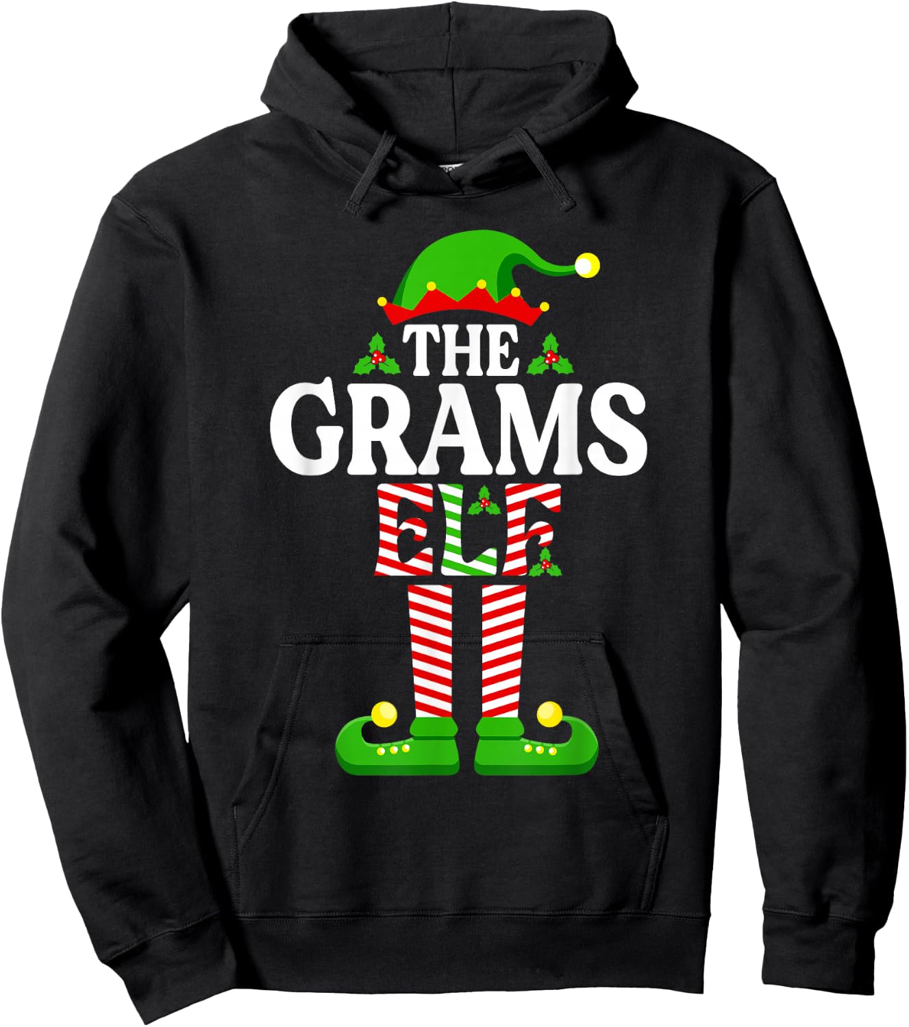 I'm The Grams Elf Shirt Funny Christmas Family Matching Hoodie - Hoodie | Black