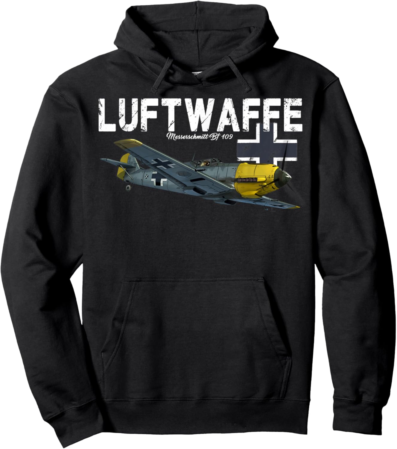 German Warbird I Messerschmitt BF-109 I WW2 Airplanes Hoodie - Hoodie | Black