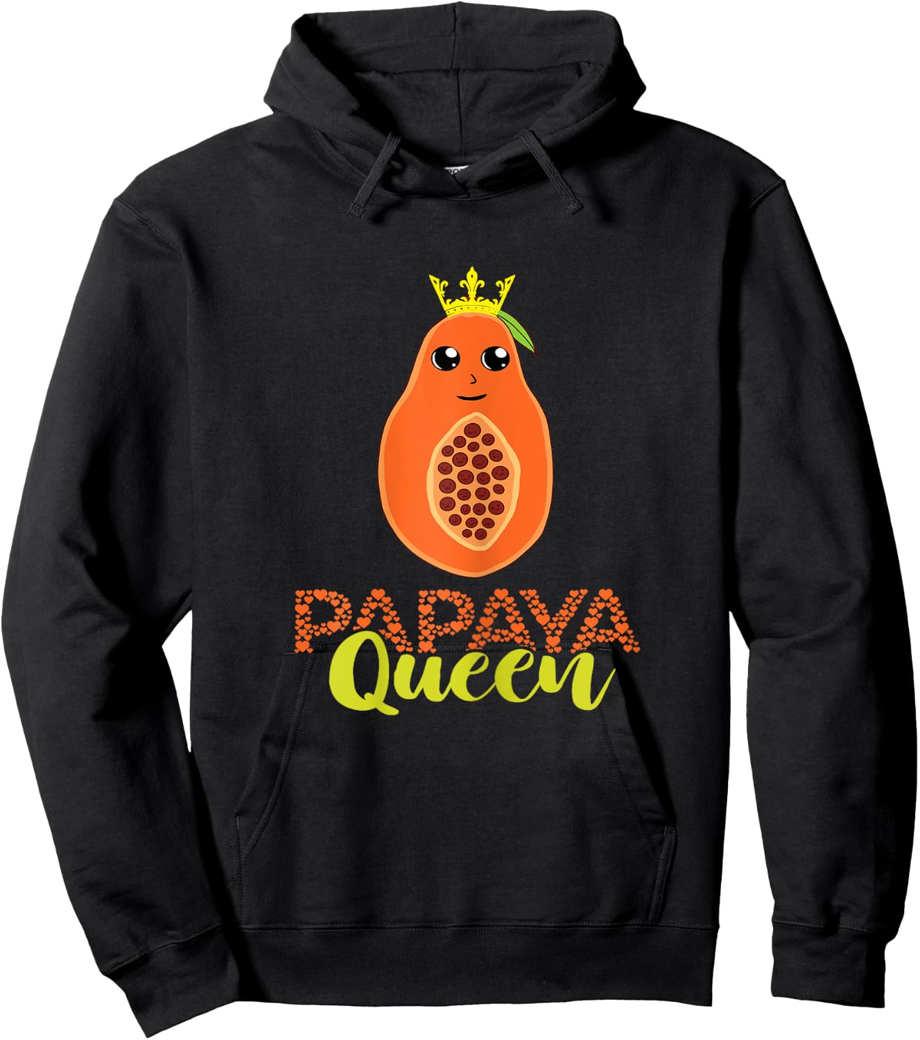 Papaya Queen Crown Papaya Lover Summer Fruit Papaya Fruit Hoodie - Hoodie | Black
