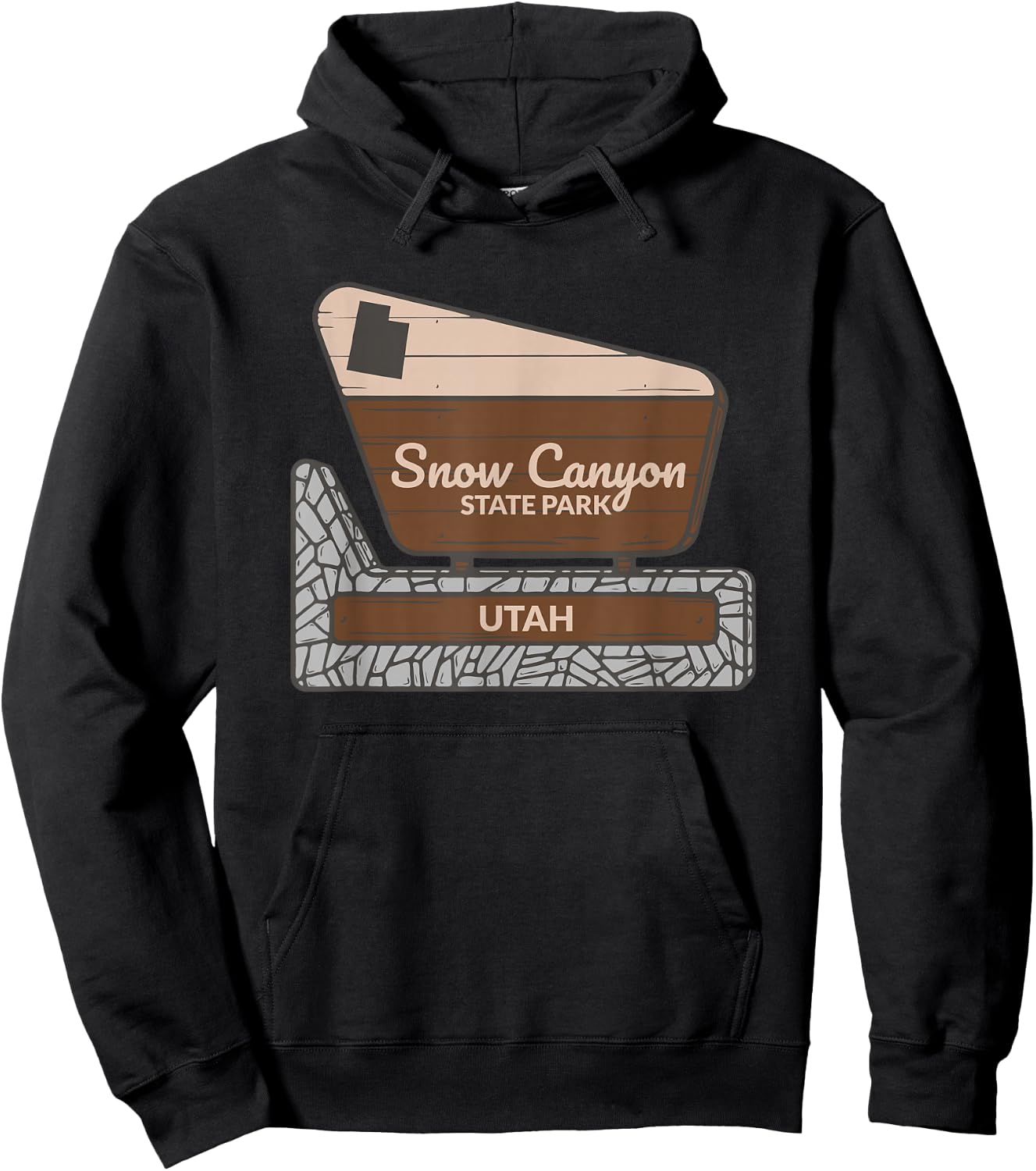 Snow Canyon State Park Utah Welcome Sign Vacation Souvenir Hoodie - Hoodie | Black