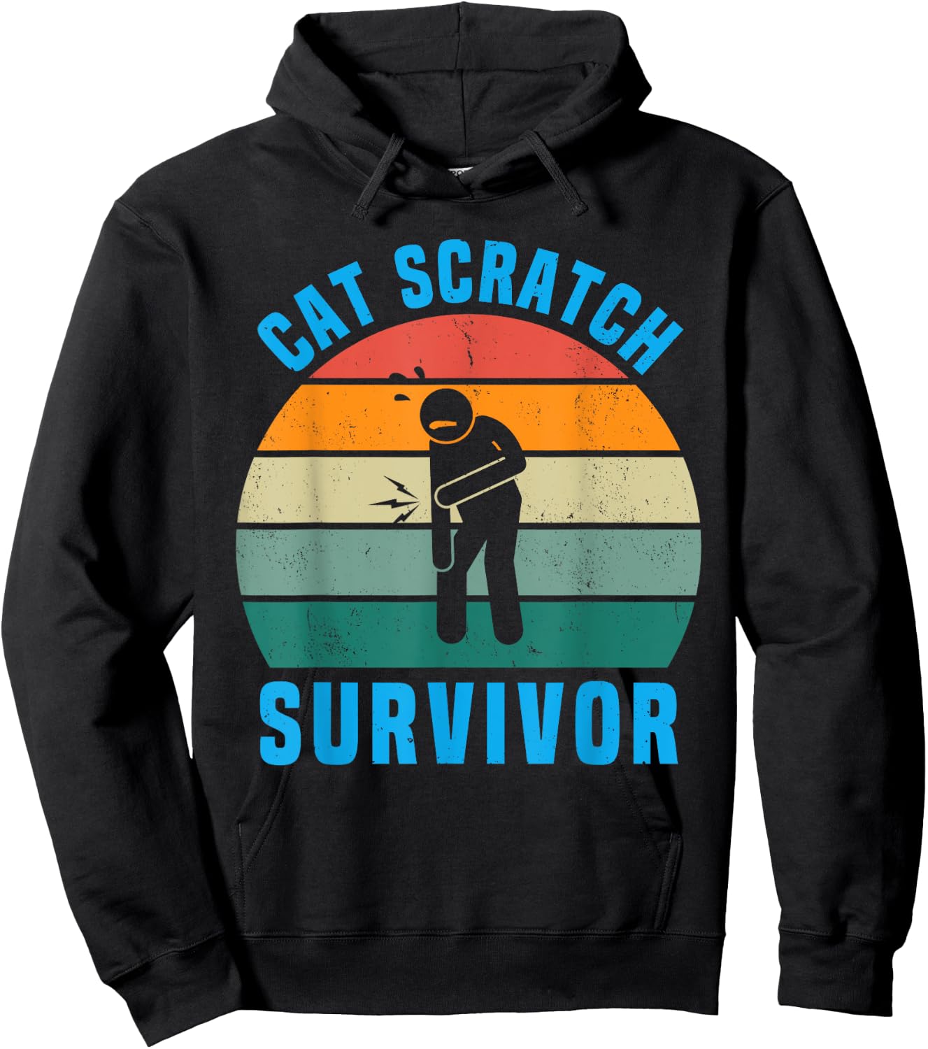 Cat Scratch Survivor I Survived a Feline Scratch Vintage Hoodie - Hoodie | Black
