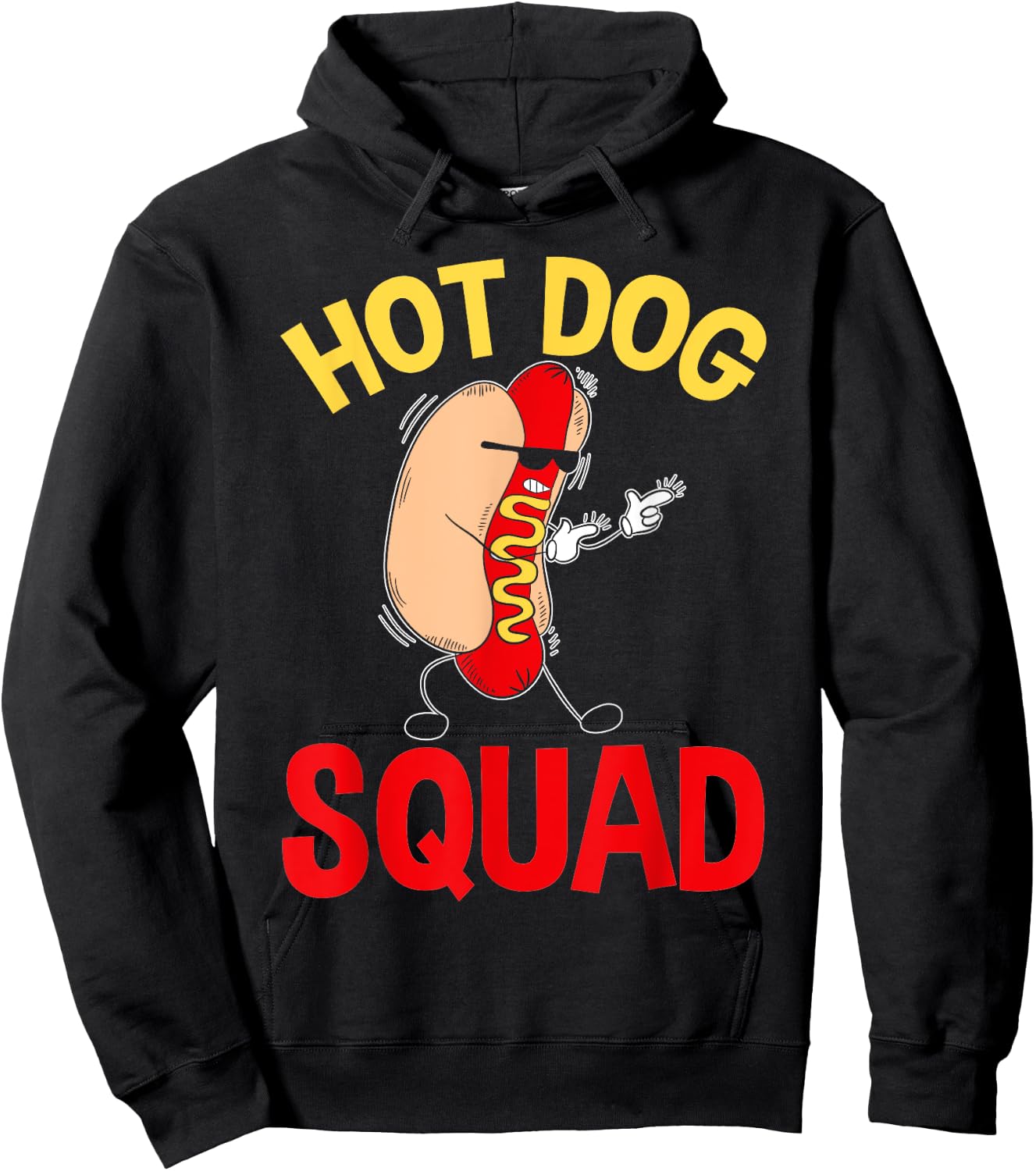Funny Hot Dog Squad Hot Dog Men Women Girls Kids Hoodie - Hoodie | Black