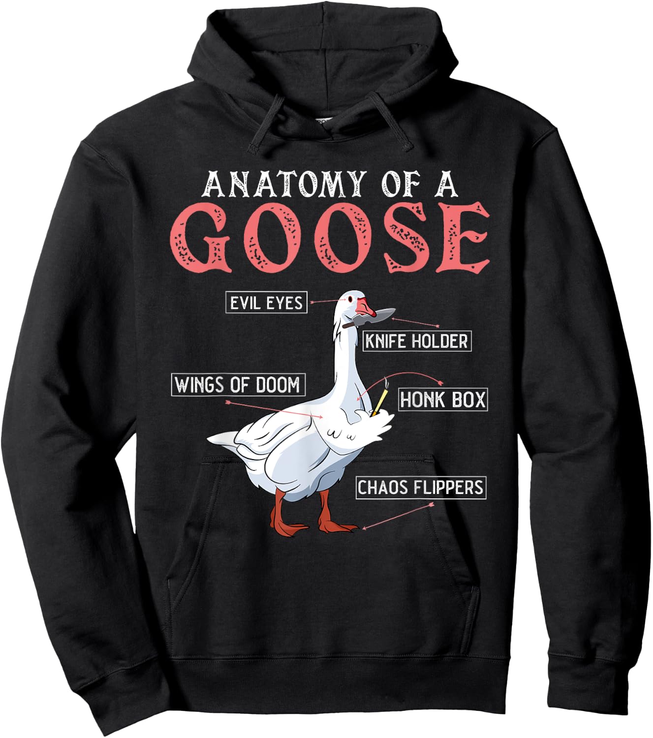 Goose Meme Geese Meme from Goose University Honk Hoodie - Hoodie | Black