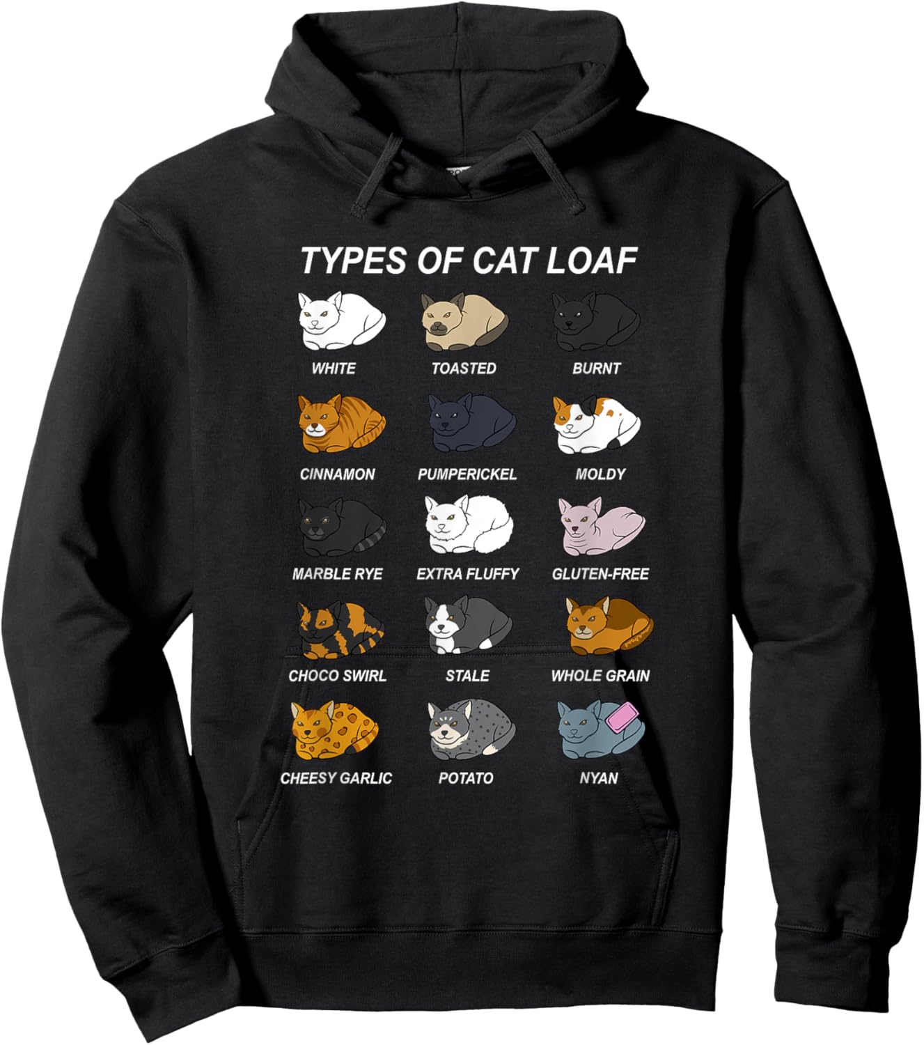 Cat Loaf Kitten Lover Funny Bread Baker Pastry Chef Hoodie - Hoodie | Black