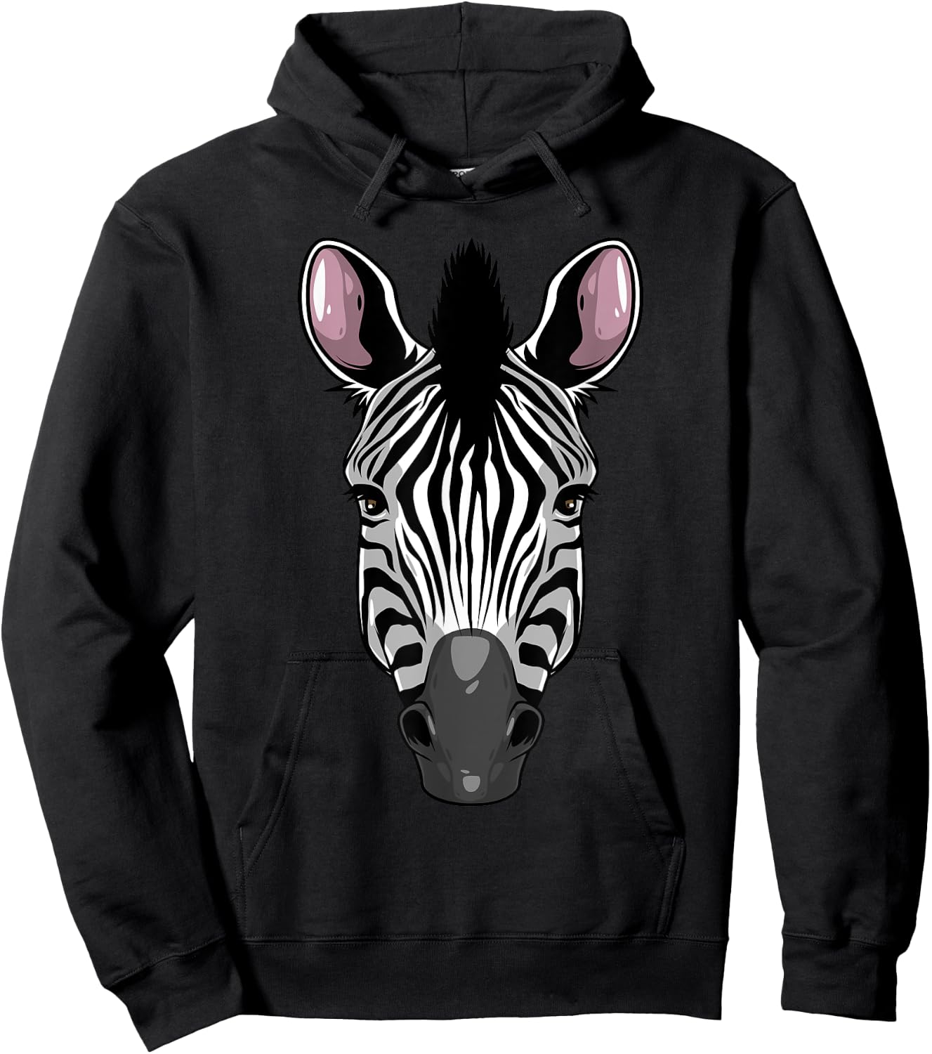 Funny Zebra Print Designs Women Stripe Equine Safari Hoodie - Hoodie | Black