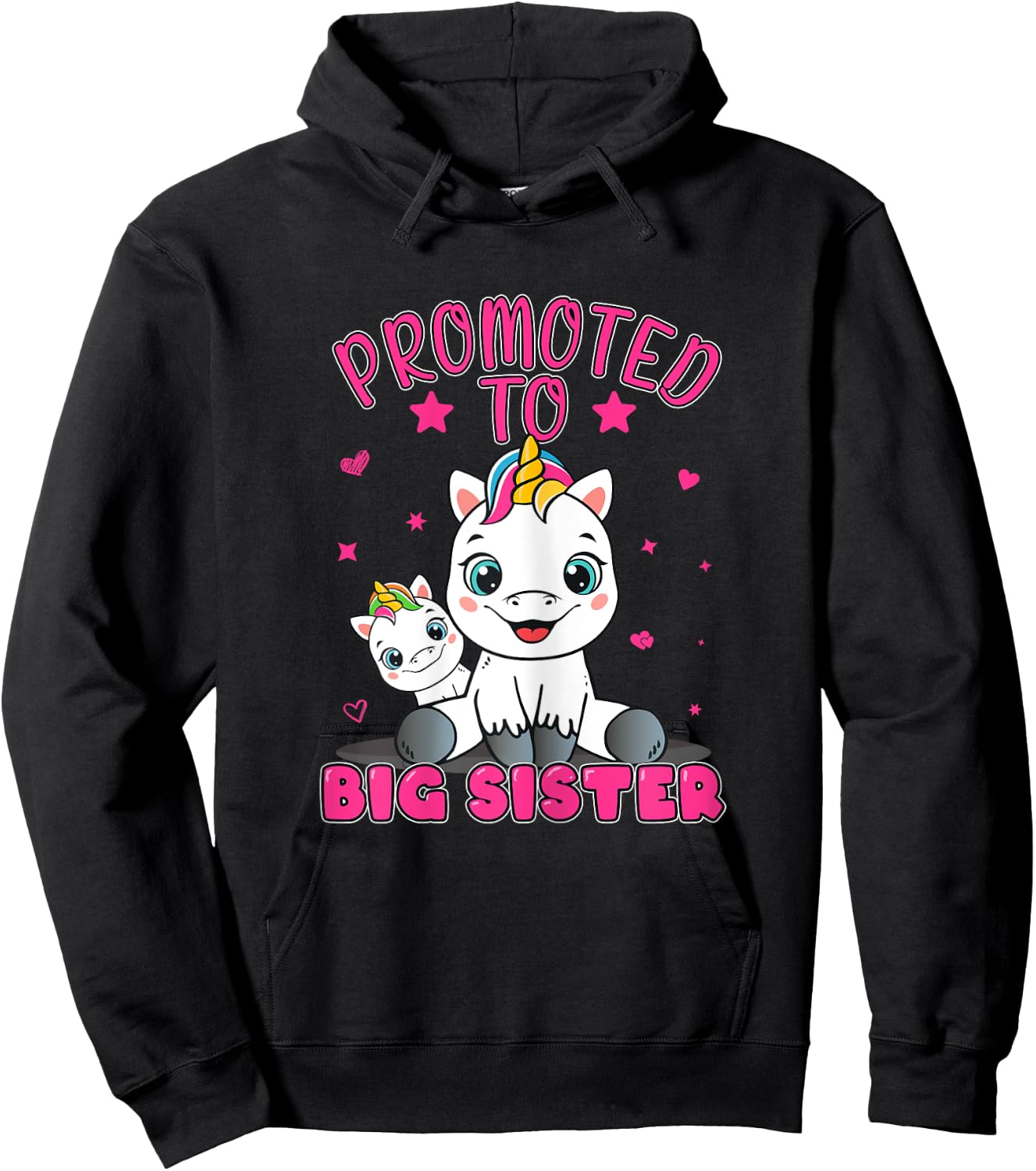 Promoted To Big Sister | Unicorn | Future Sister To Be Girls Hoodie - Hoodie | Black