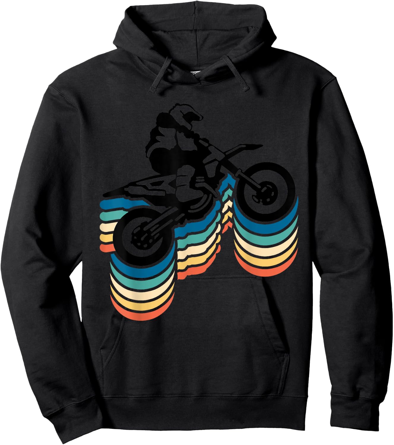 Retro Dirt Bike Rider Funny Enduro Biker Motorcycle Lovers Hoodie - Hoodie | Black