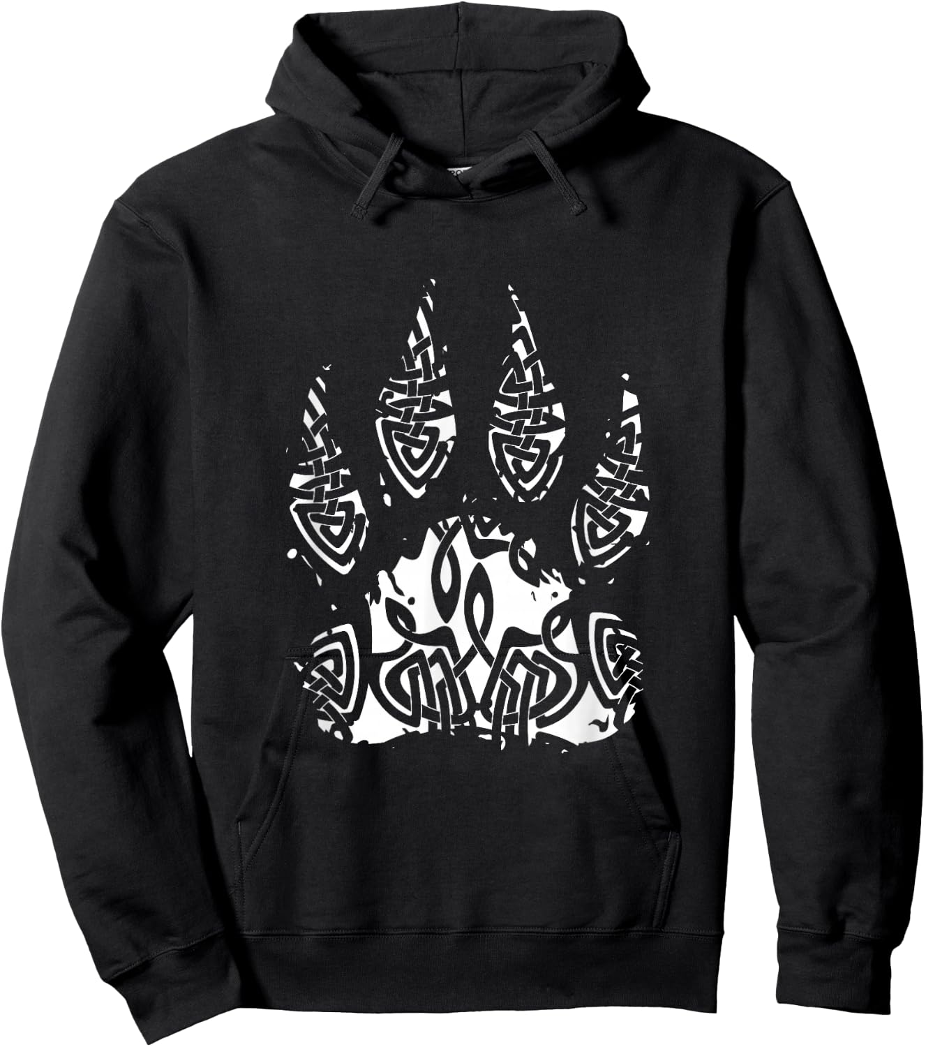 Viking Wolf Paw Raven Warrior Mythology Scandinavian Norway Hoodie - Hoodie | Black