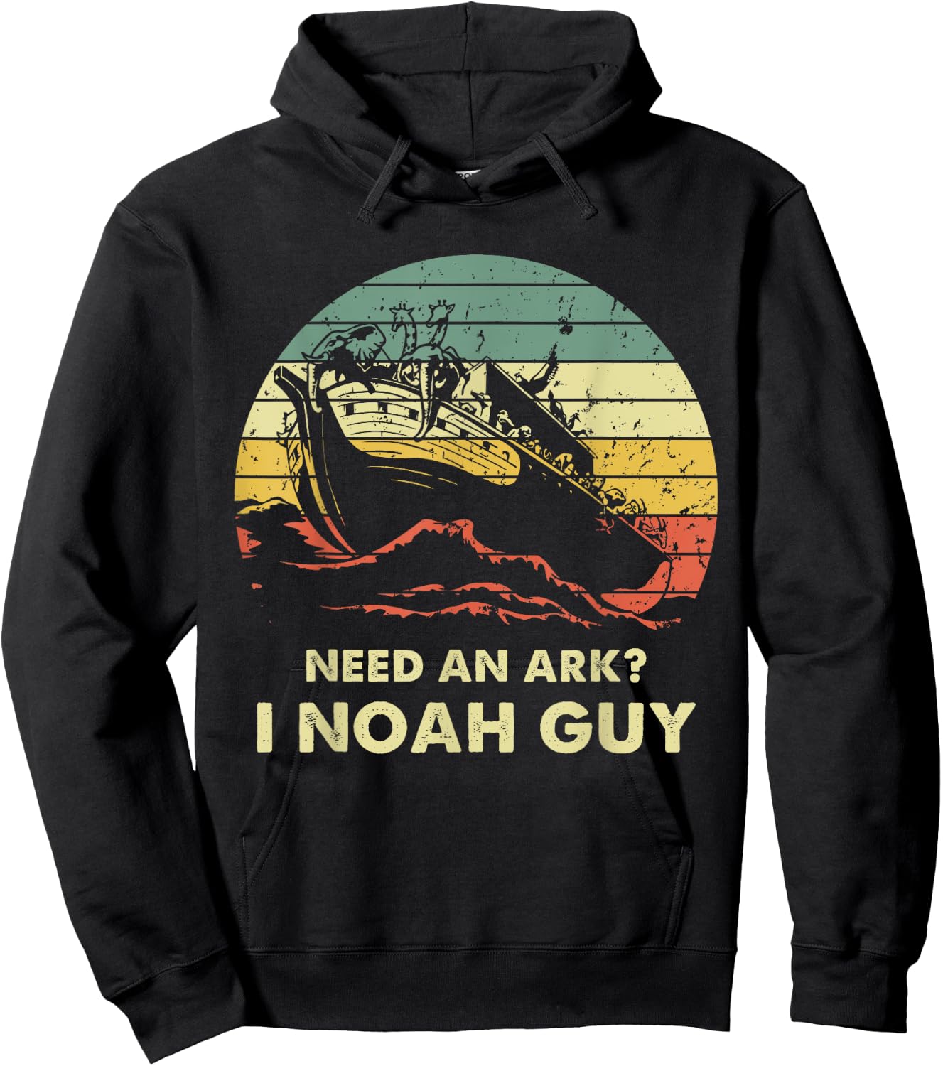 Need An Ark I Noah Guy Christian Jesus Retro Funny Hoodie - Hoodie | Black