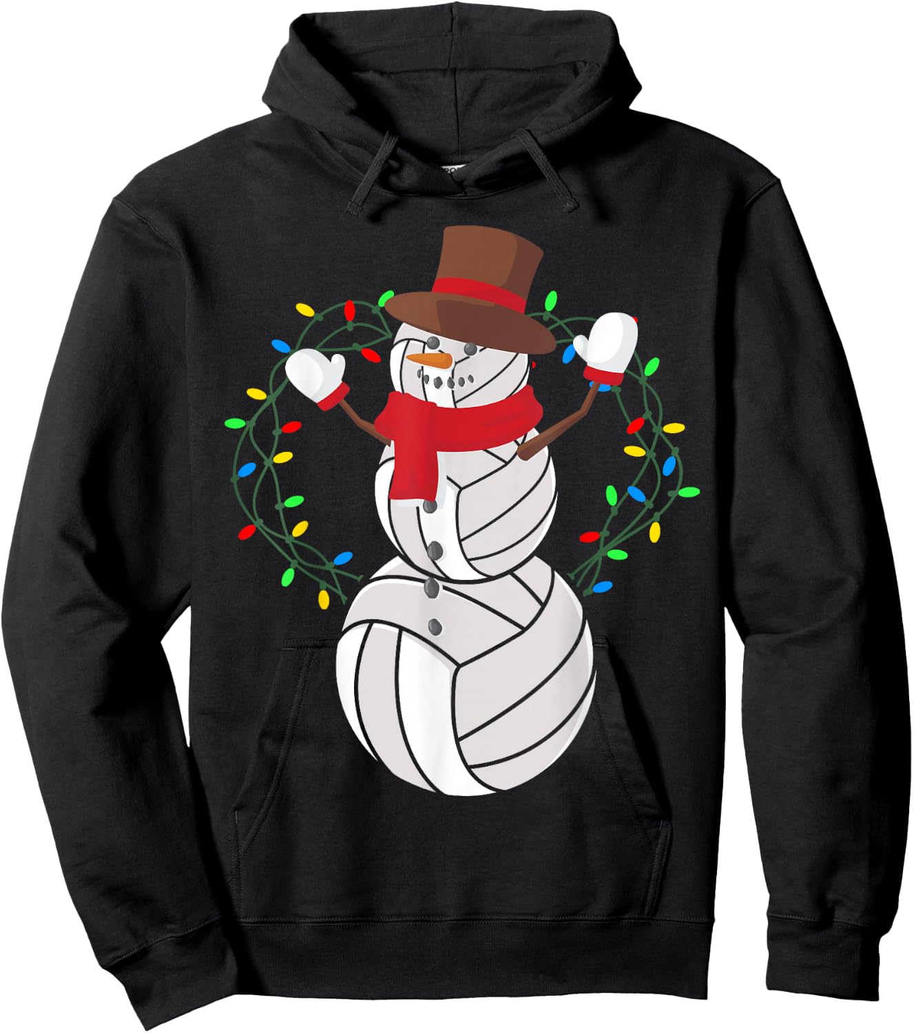 Volleyball Player Snowman Merry Xmas Christmas Day Hoodie - Hoodie | Black