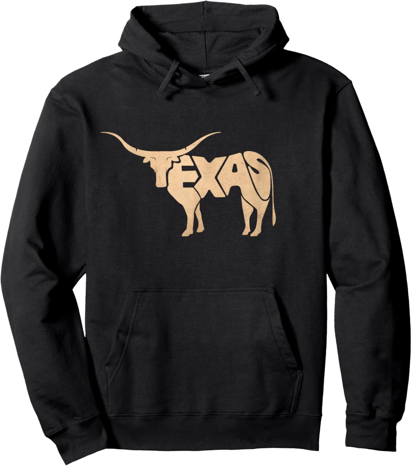 Texas Longhorn Word Art - Cool Animal Hoodie - Hoodie | Black