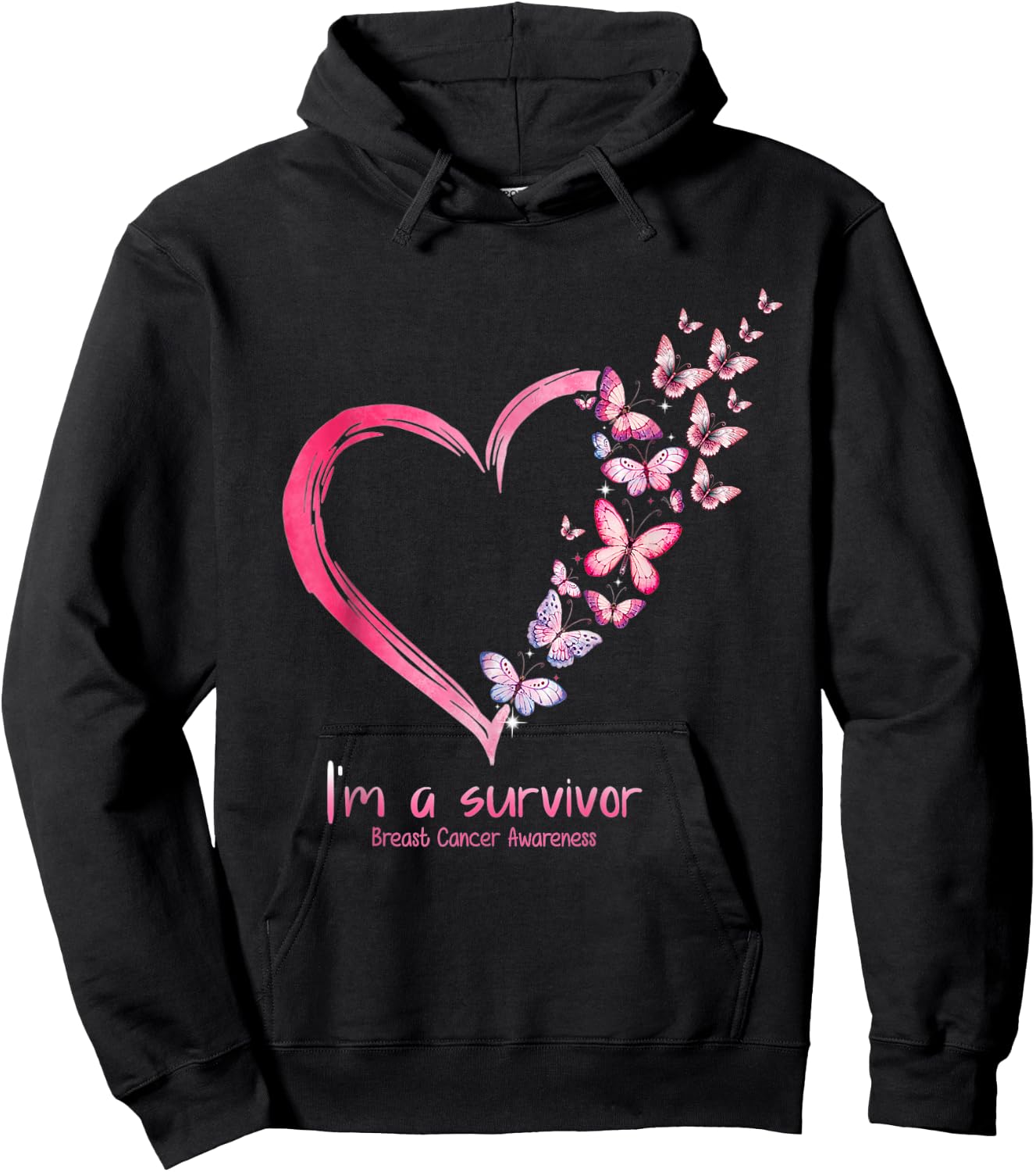 Breast Cancer Awareness I'm a Survivor Hoodie - Hoodie | Black