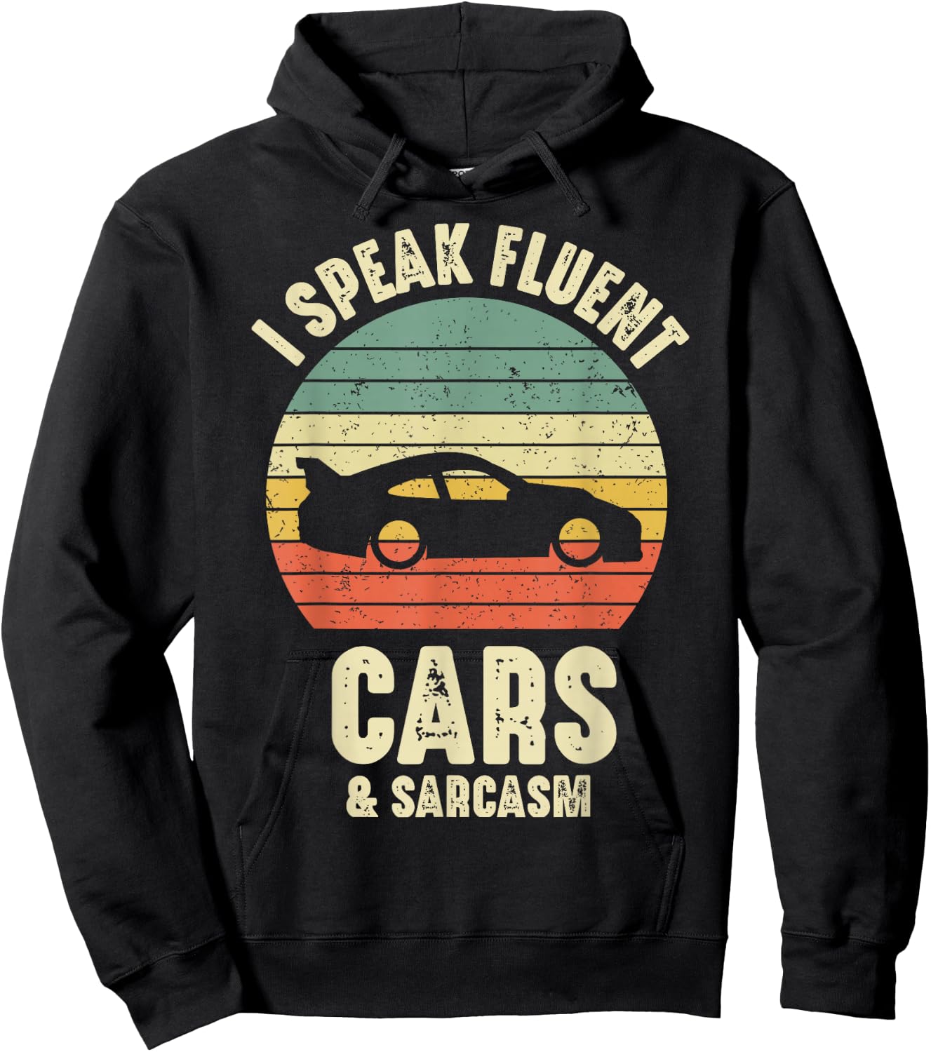 RC Car I Speak Fluent Racing Cars And Sarcasm Retro Vintage Hoodie - Hoodie | Black