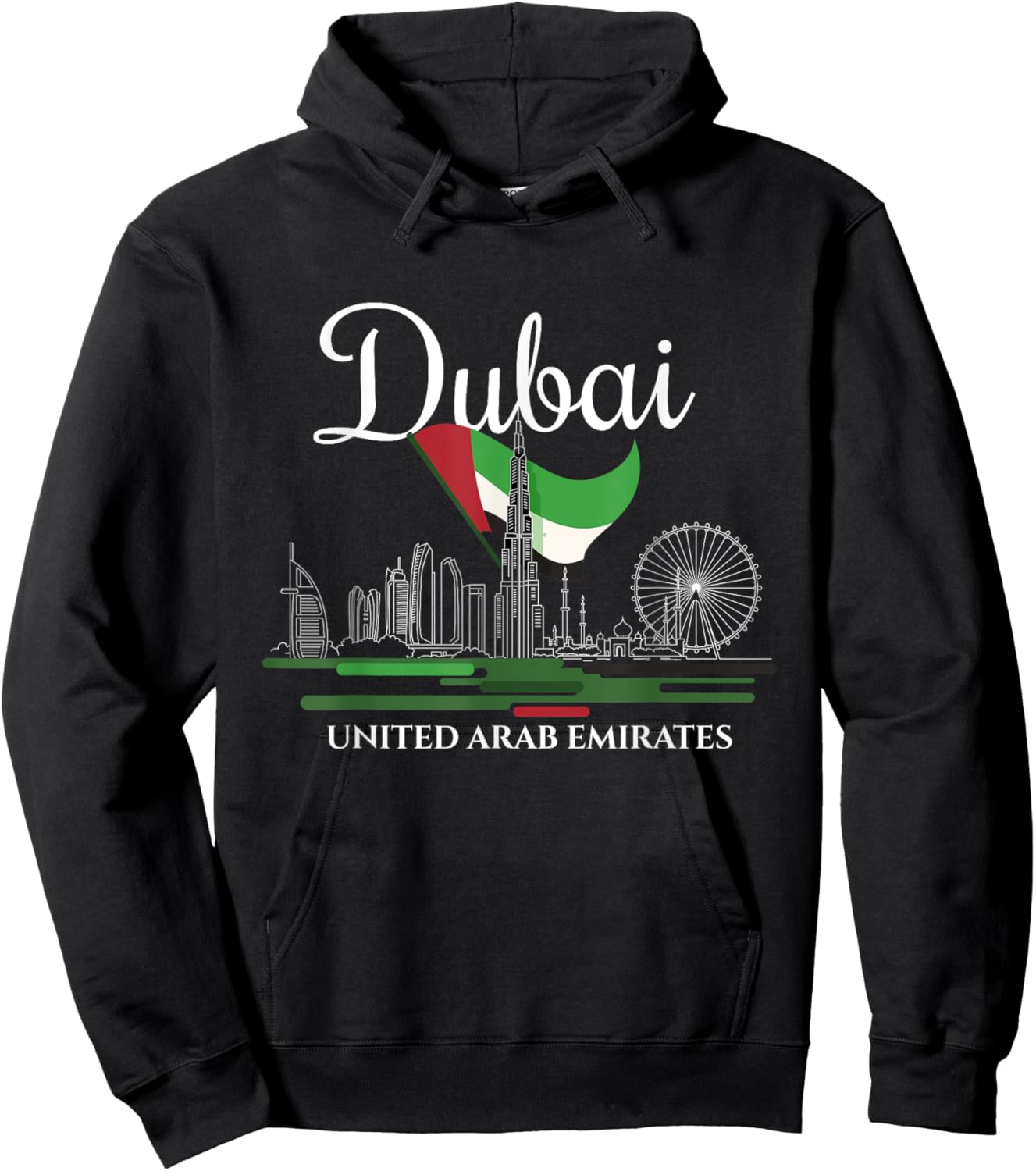 Dubai United Arab Emirates UEA quotes and designs Hoodie - Hoodie | Black