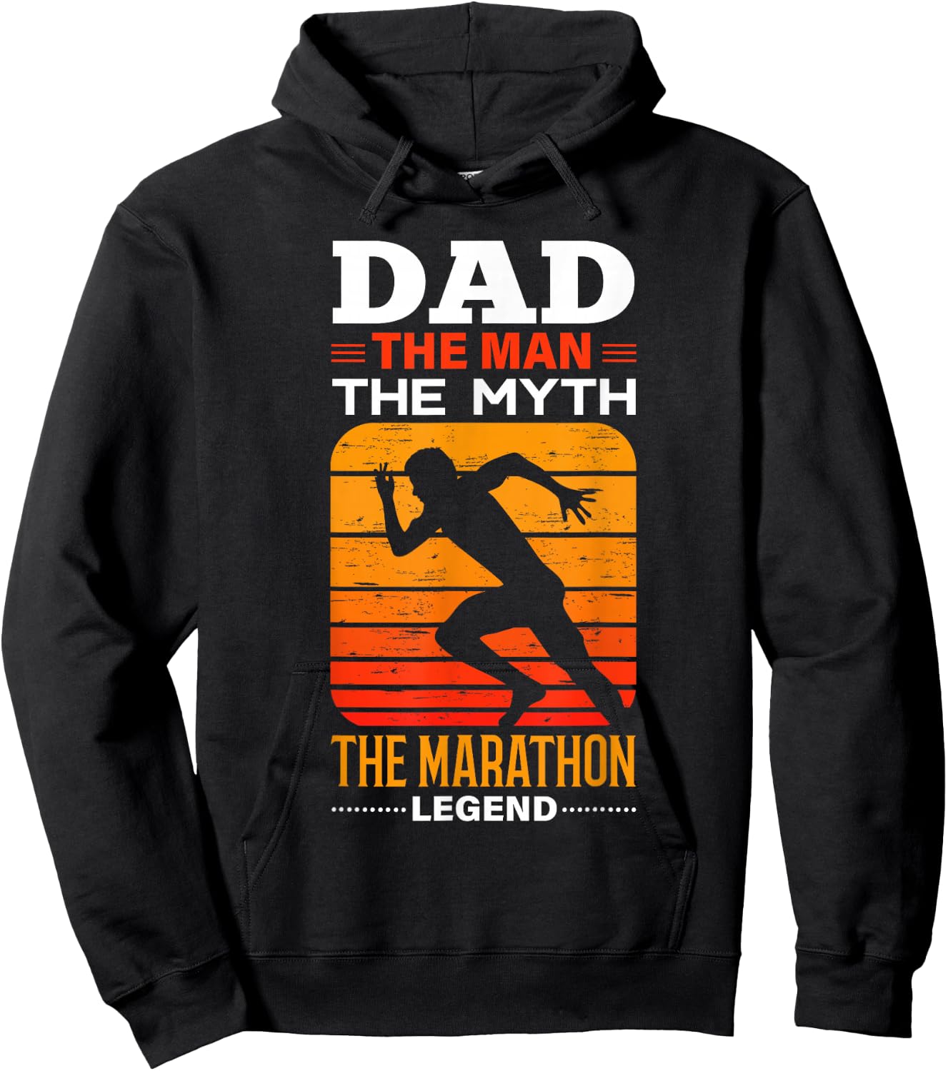 Marathon Dad Shirt Best Marathoner Father Running Dad Hoodie - Hoodie | Black