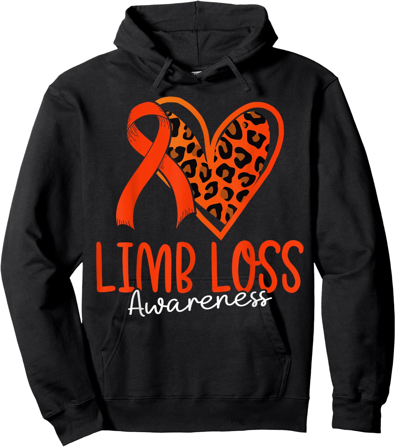 Limb Loss Awareness Ribbon Support Amputation Funny Amputee Hoodie - Hoodie | Black