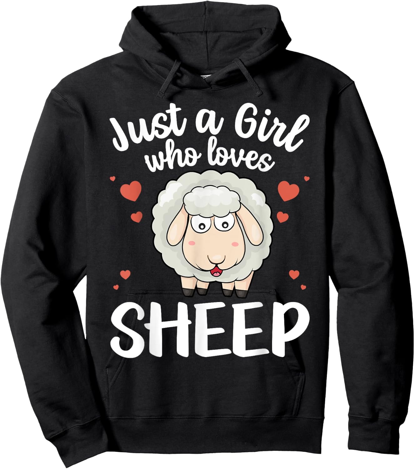 Cool Sheep Girls Kids Love Lamb Sheep Lover Farmer Hoodie - Hoodie | Black