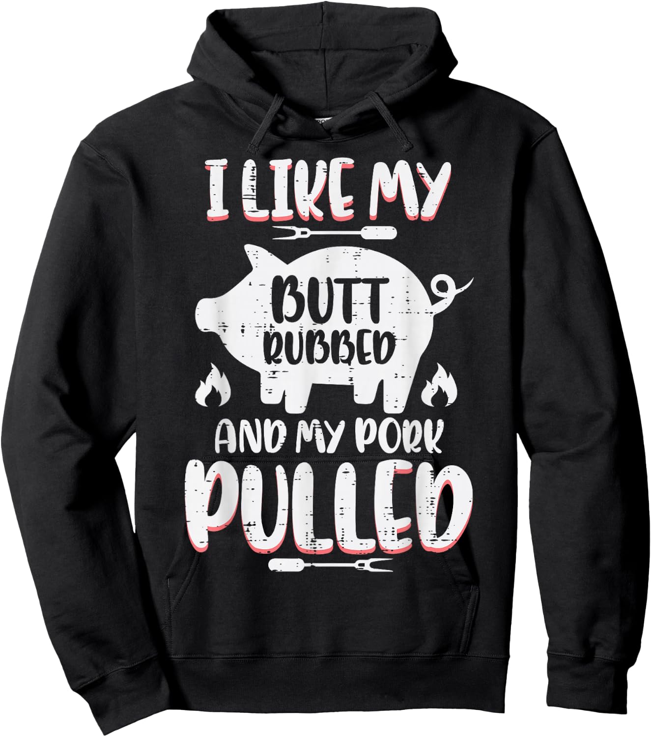 Bbq Pork Rubbed Pulled Funny Barbecue Pig Grill Men Hoodie - Hoodie | Black