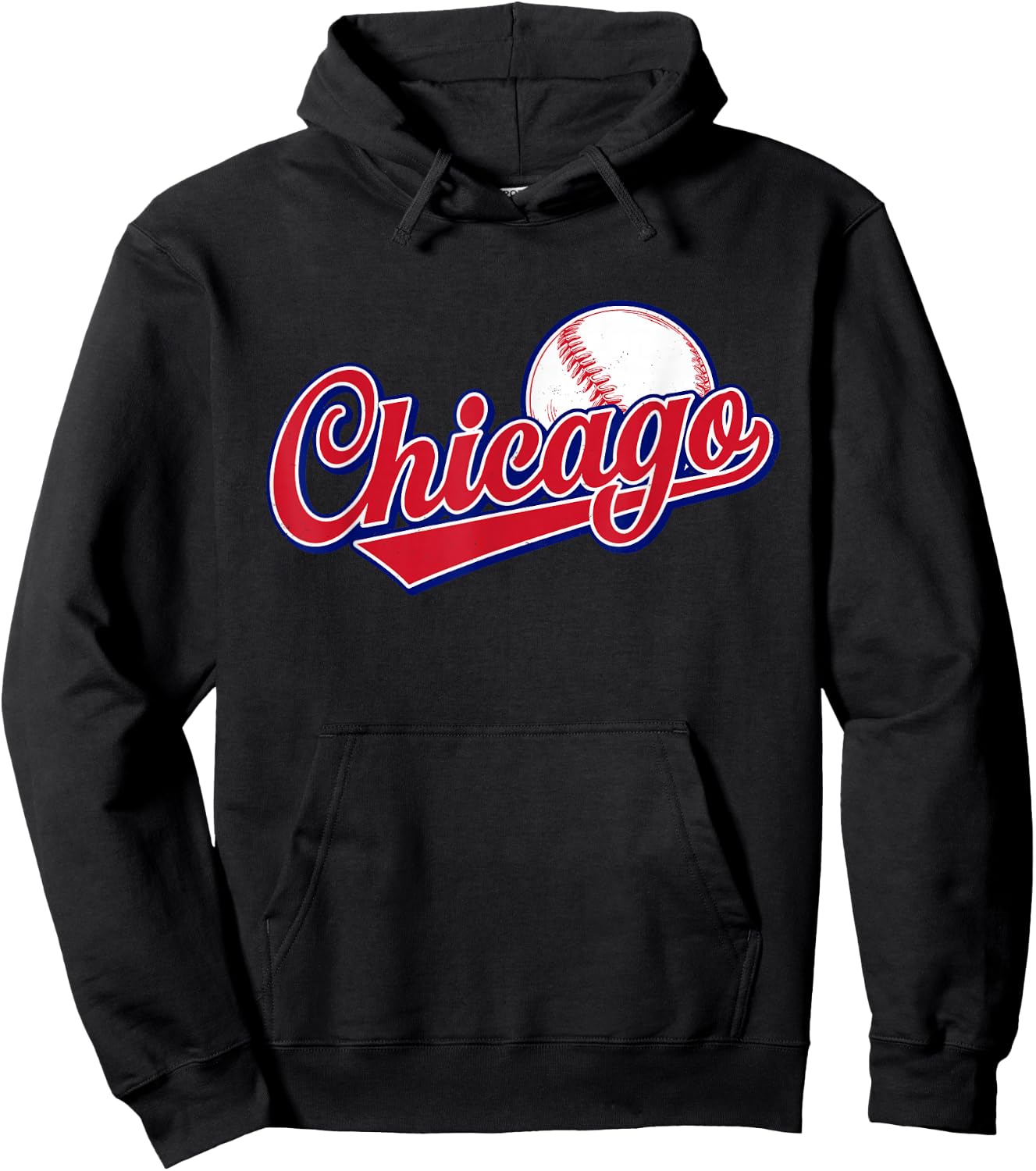 Vintage Chicago Funny Baseball Lover Graphic Men Women Hoodie - Hoodie | Black