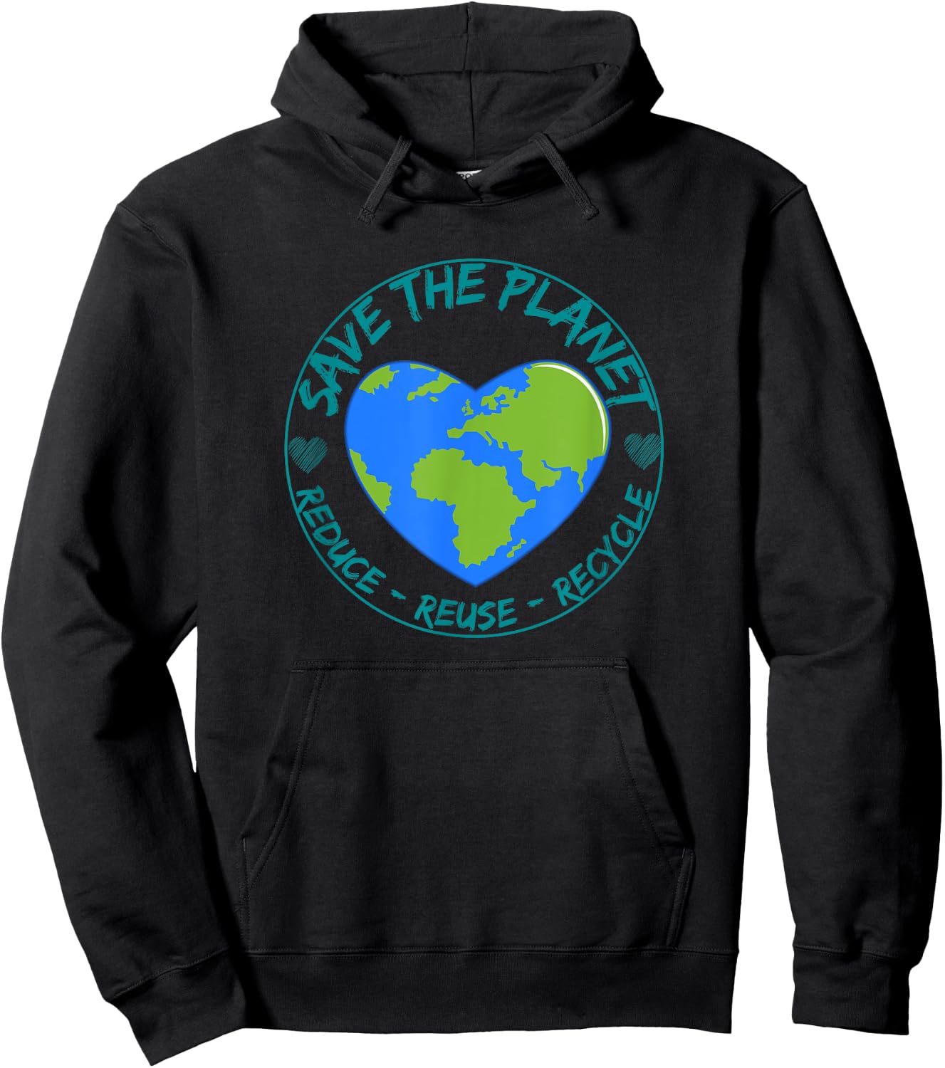 Save the Planet Reduce Reuse Recycle Earth Day Environmental Hoodie - Hoodie | Black
