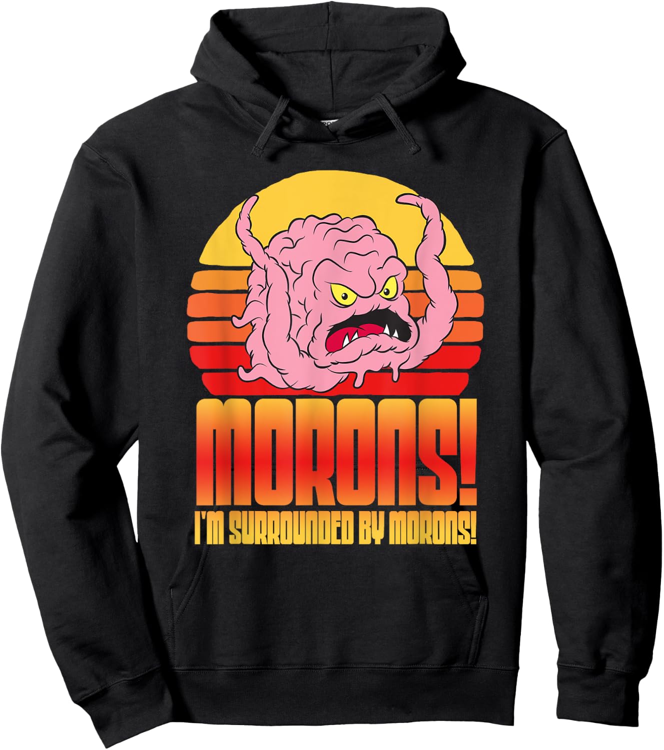 Mademark x Teenage Mutant Ninja Turtles - Krang: Morons! I’m Surrounded by Morons! TMNT Retro Funny Hoodie - Hoodie | Black