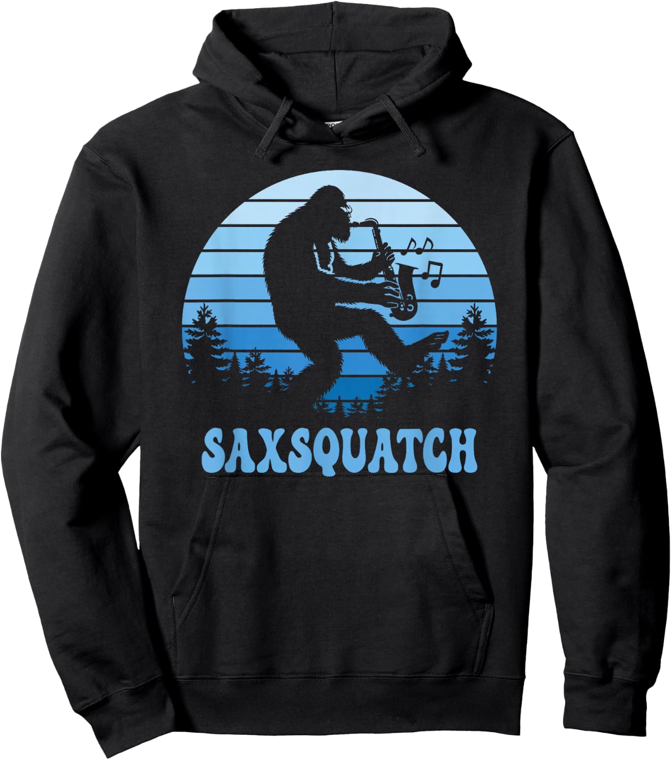 Saxsquatch Bigfoot Sasquatch Saxophonists Saxophone Lover Hoodie - Hoodie | Black