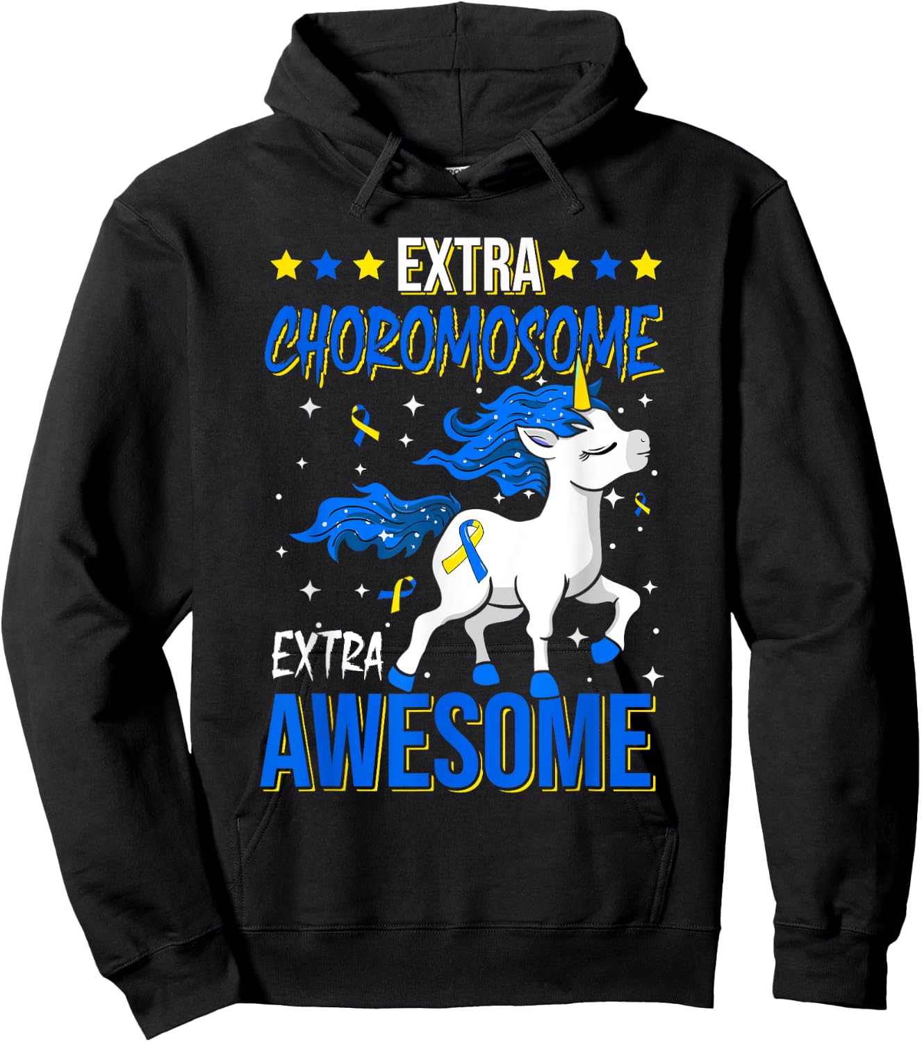 T21 Extra Chromosome Extra Awesome Down Syndrome Awareness Hoodie - Hoodie | Black