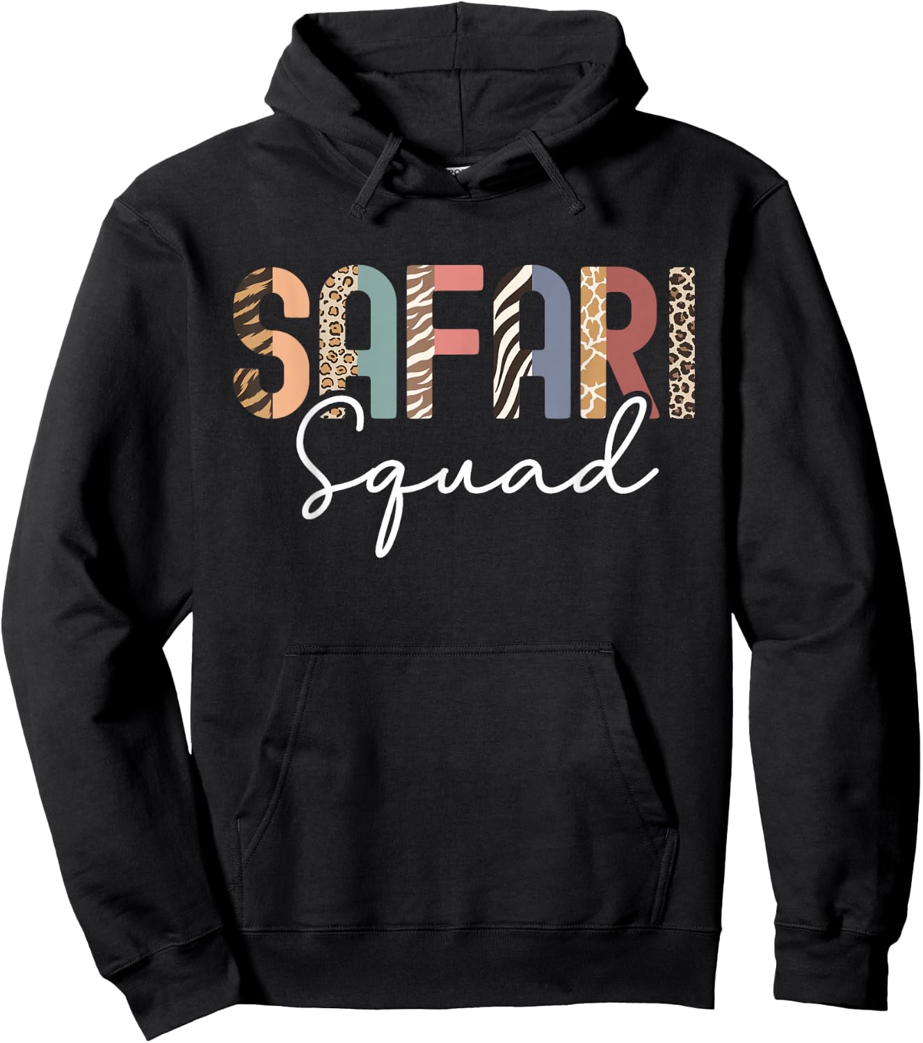 Safari Squad Animal Print African Vacation Matching Family Hoodie - Hoodie | Black