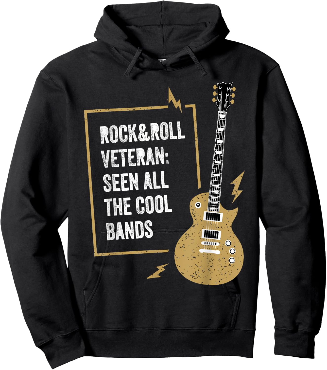 Rock&Roll Veteran Seen All The Cool Bands for Guitar Lover Hoodie - Hoodie | Black