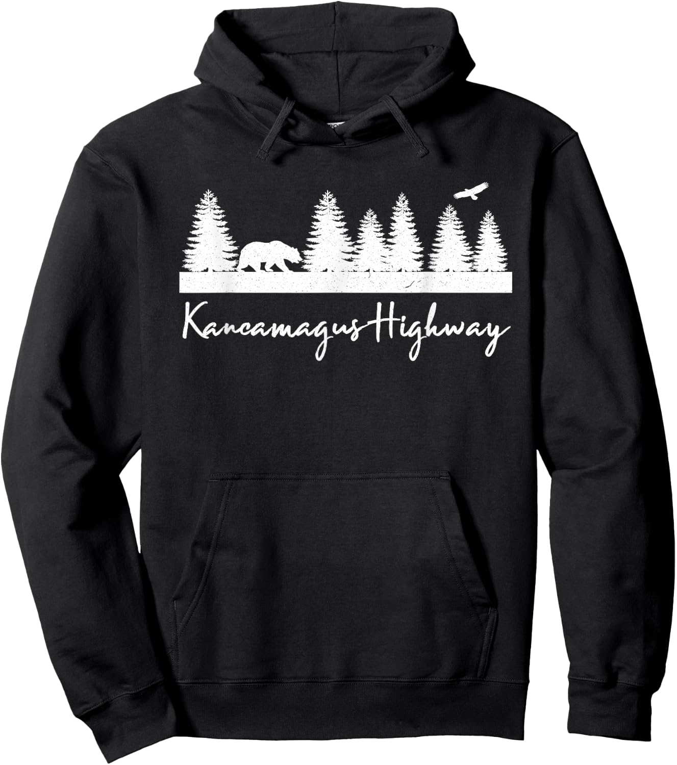 Kancamagus Highway New Hampshire Rustic Bear Wildlife Camp Hoodie - Hoodie | Black